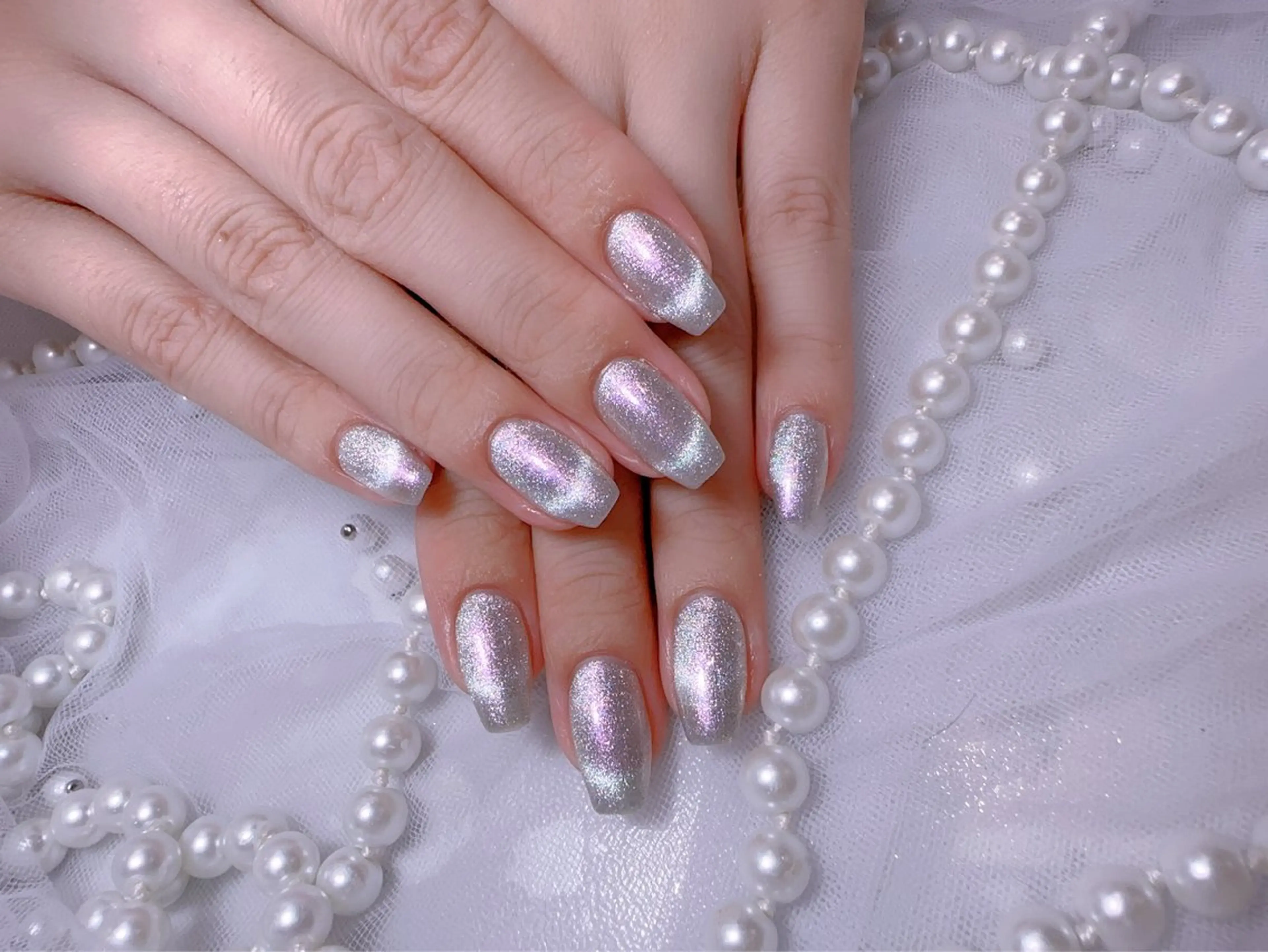 ネイル アートネイル フラッシュネイル フレンチネイル ジェルネイル ガラスフレンチ ハンドネイル You&Me Miyuのネイルデザイン