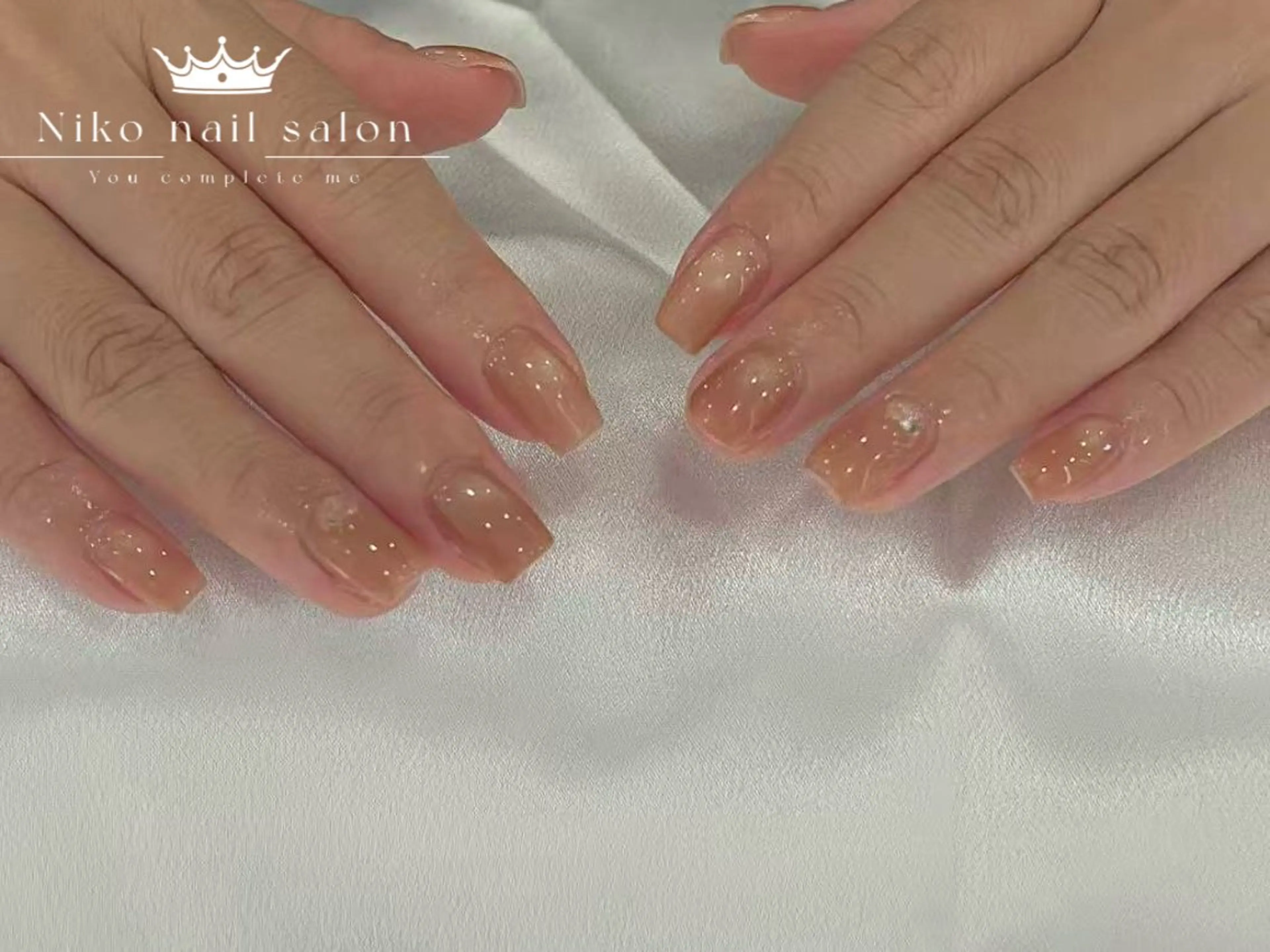 ネイル チークネイル フットネイル フレンチネイル ジェルネイル ガラスフレンチ 柚子 Nikoのネイルデザイン