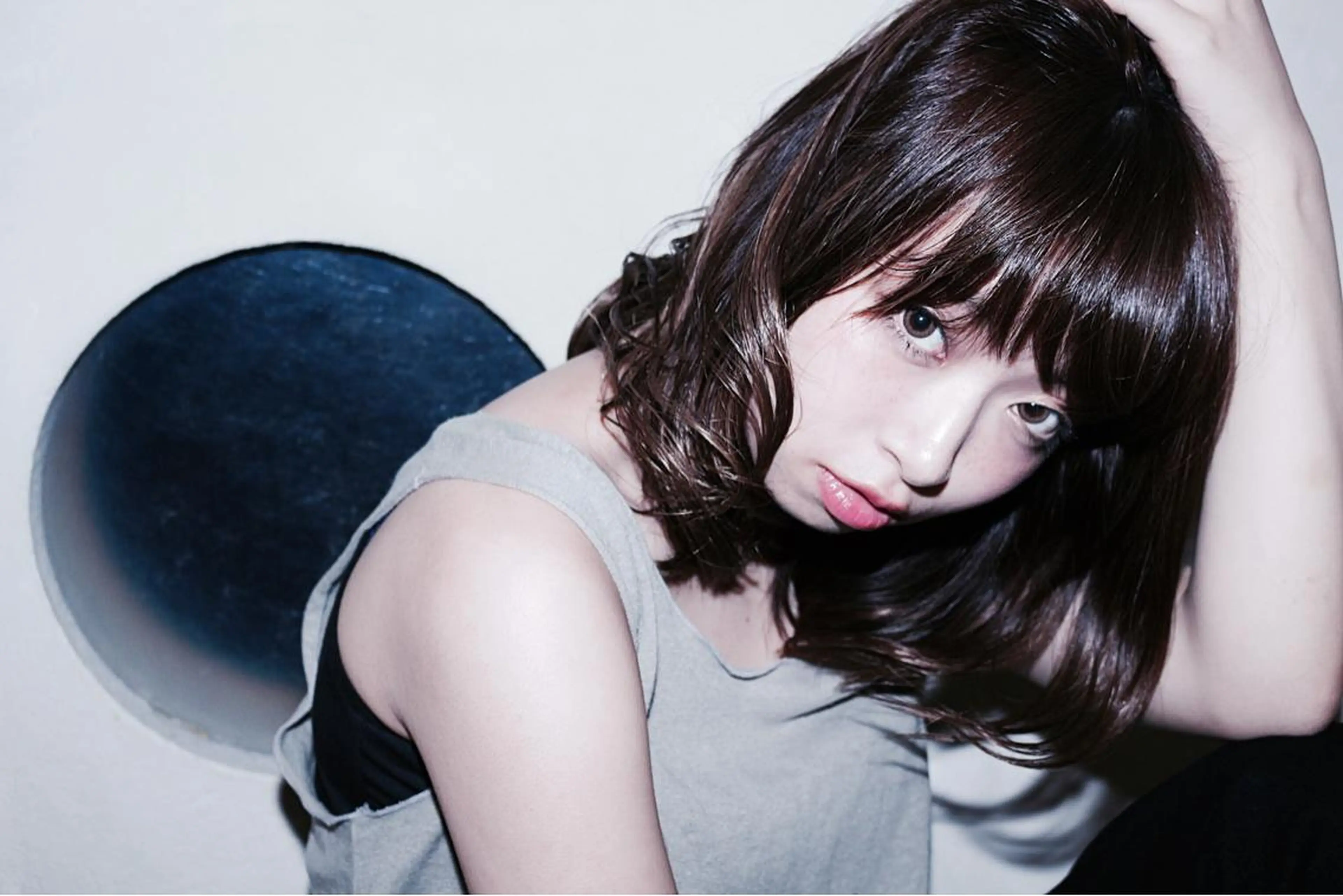 ミディアム セミロング カラー パーマ 川間 将彦のヘアスタイル