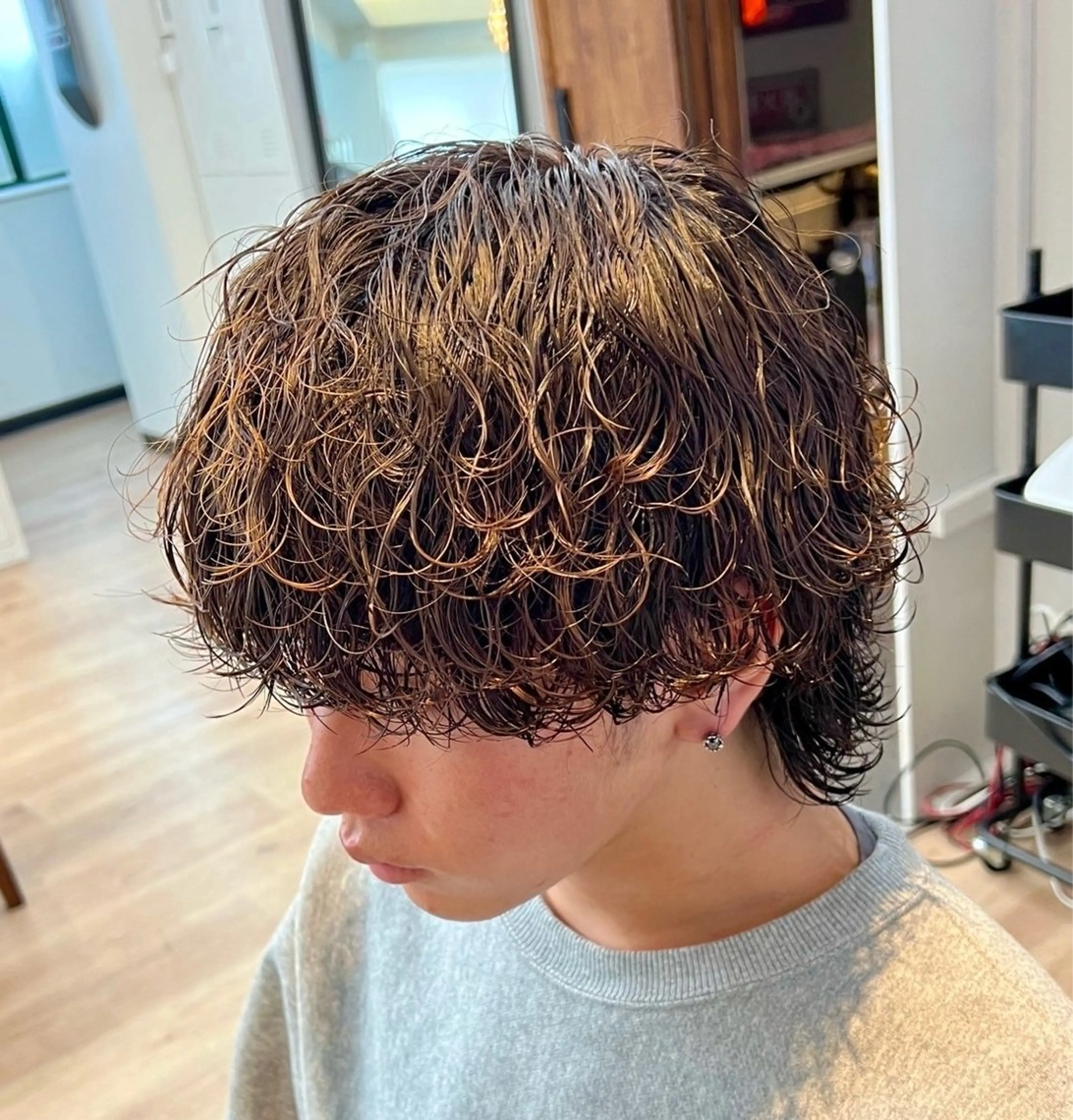 パーマ メンズ メンズパーマ 波巻きパーマ スパイラルパーマ 横浜メンズマッシュ カット/ショウゴのヘアスタイル