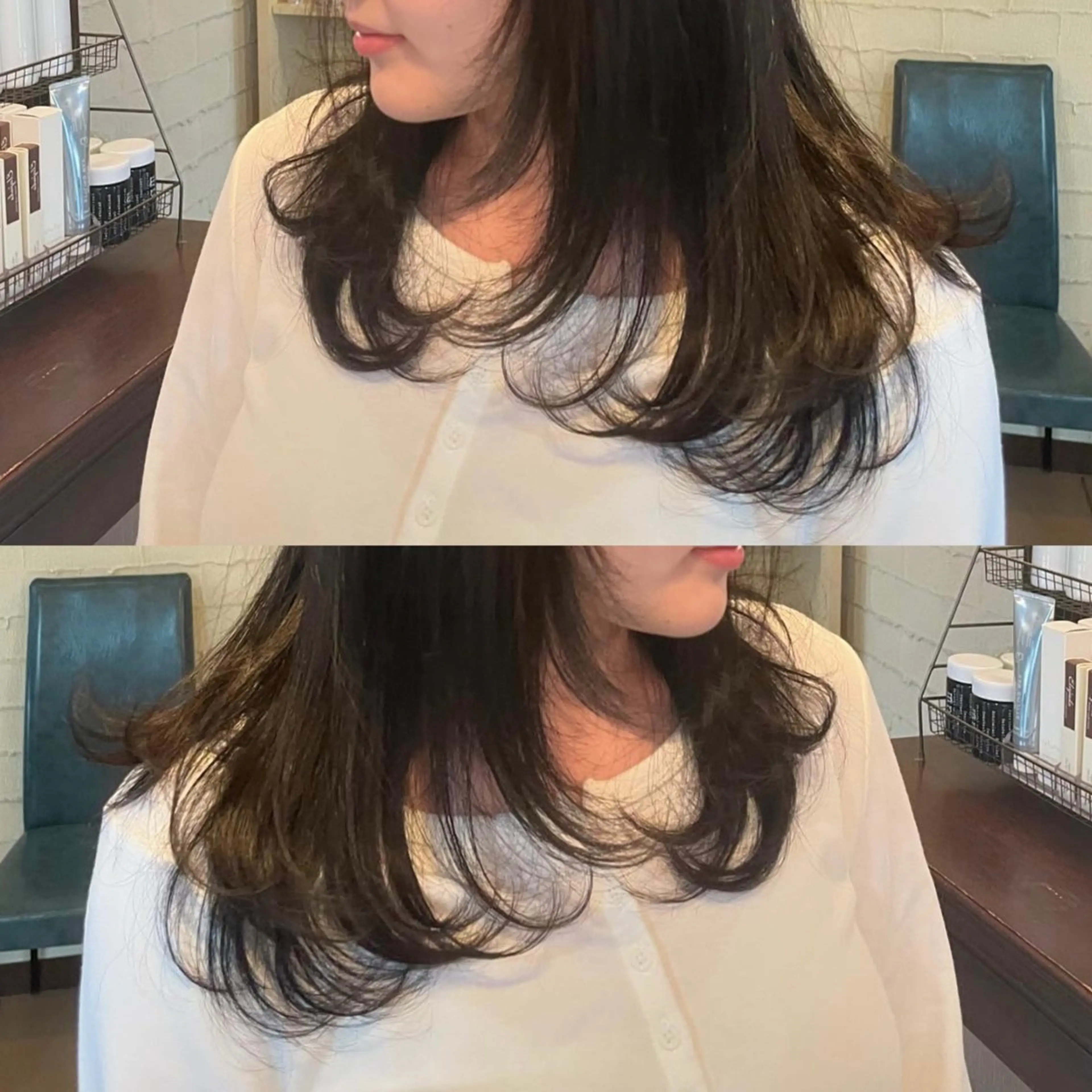 ミディアム レイヤーカット カット hair make apt mocalabel所属・apt オクムラのヘアスタイル