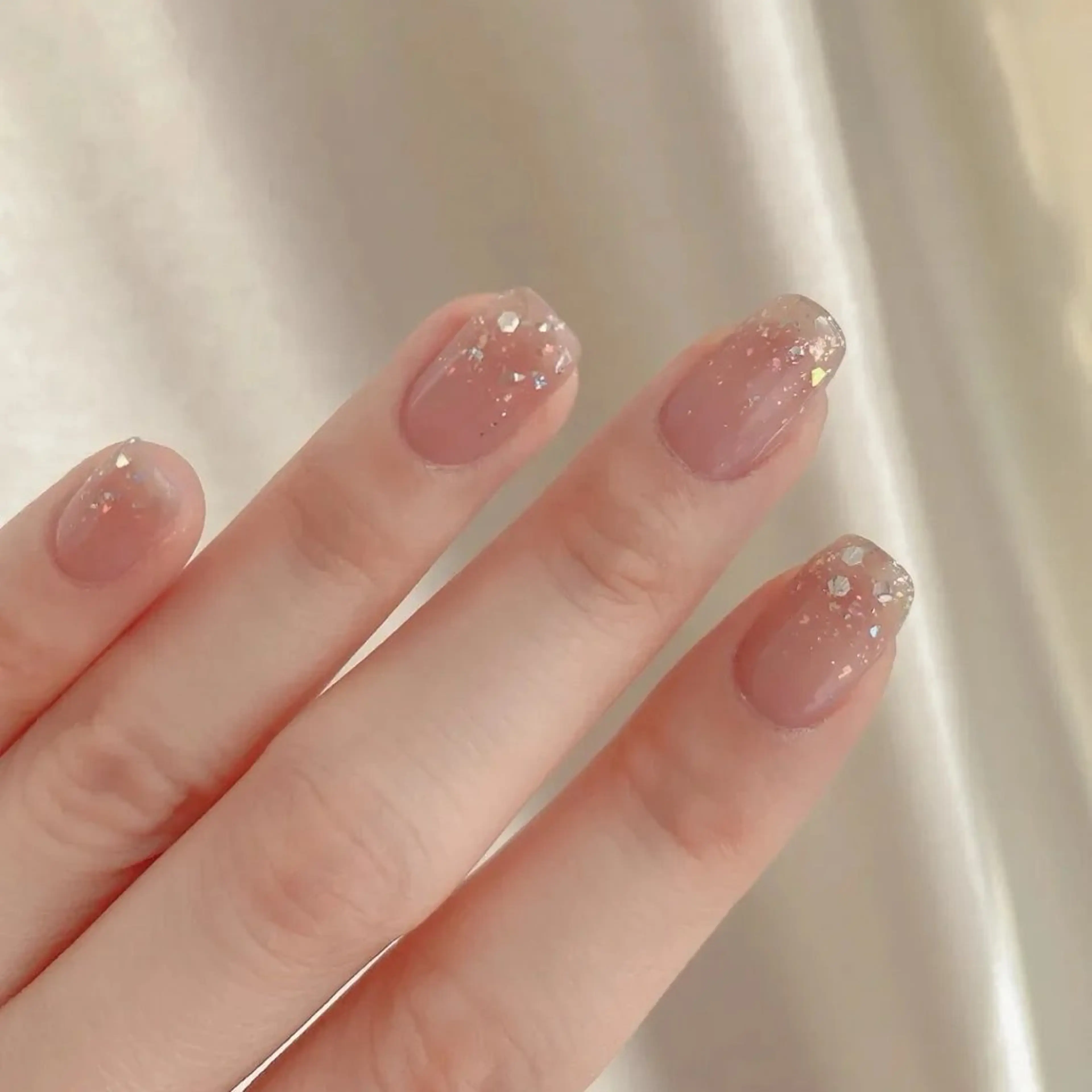 ネイル アートネイル フレンチネイル ジェルネイル ガラスフレンチ 韓国ネイル Kitty ^のネイルデザイン