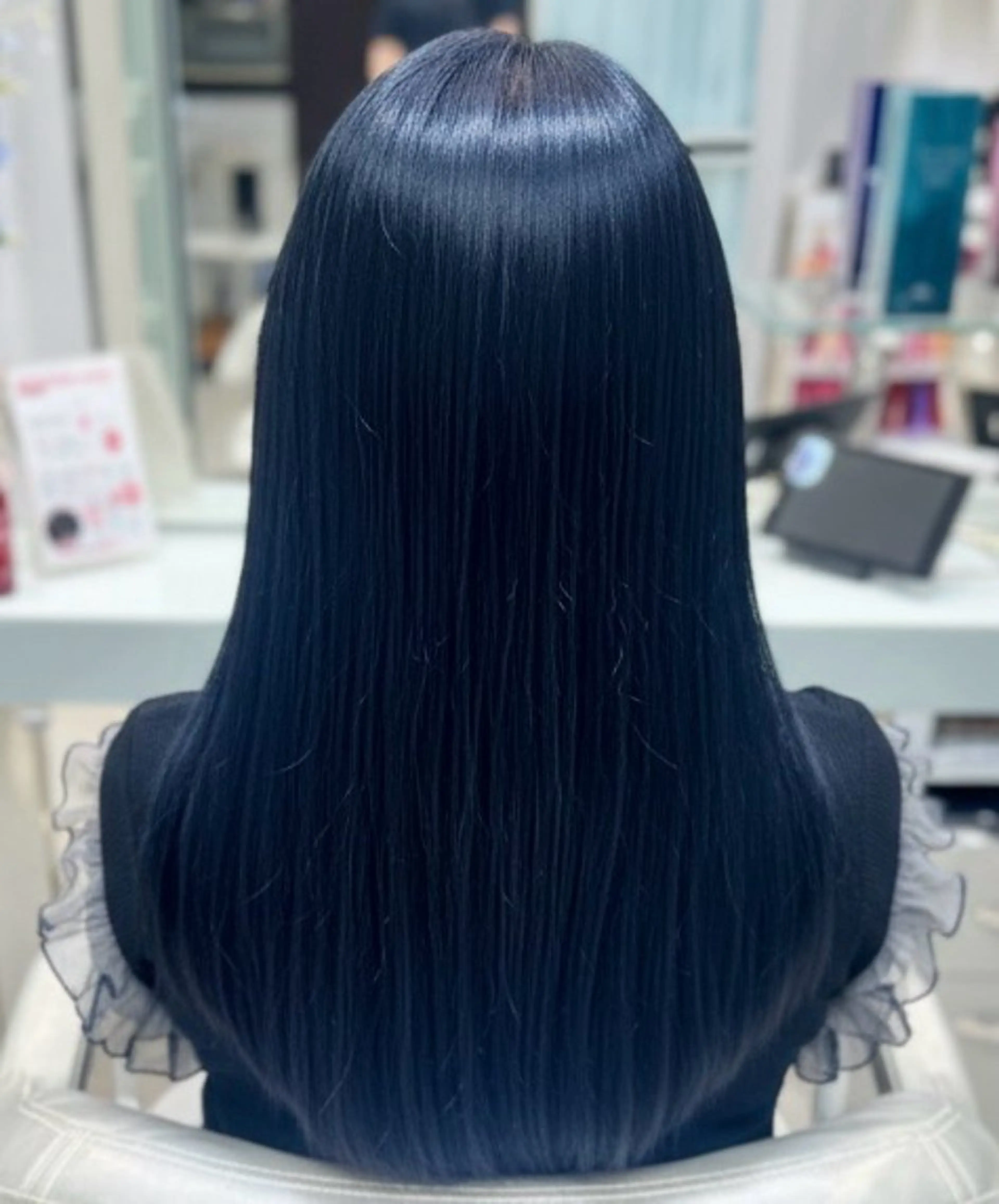 カラー 黒髪 ブルーカラー ブルーブラック 池袋/暖色カラー/ 透明感カラー/さくらのヘアスタイル