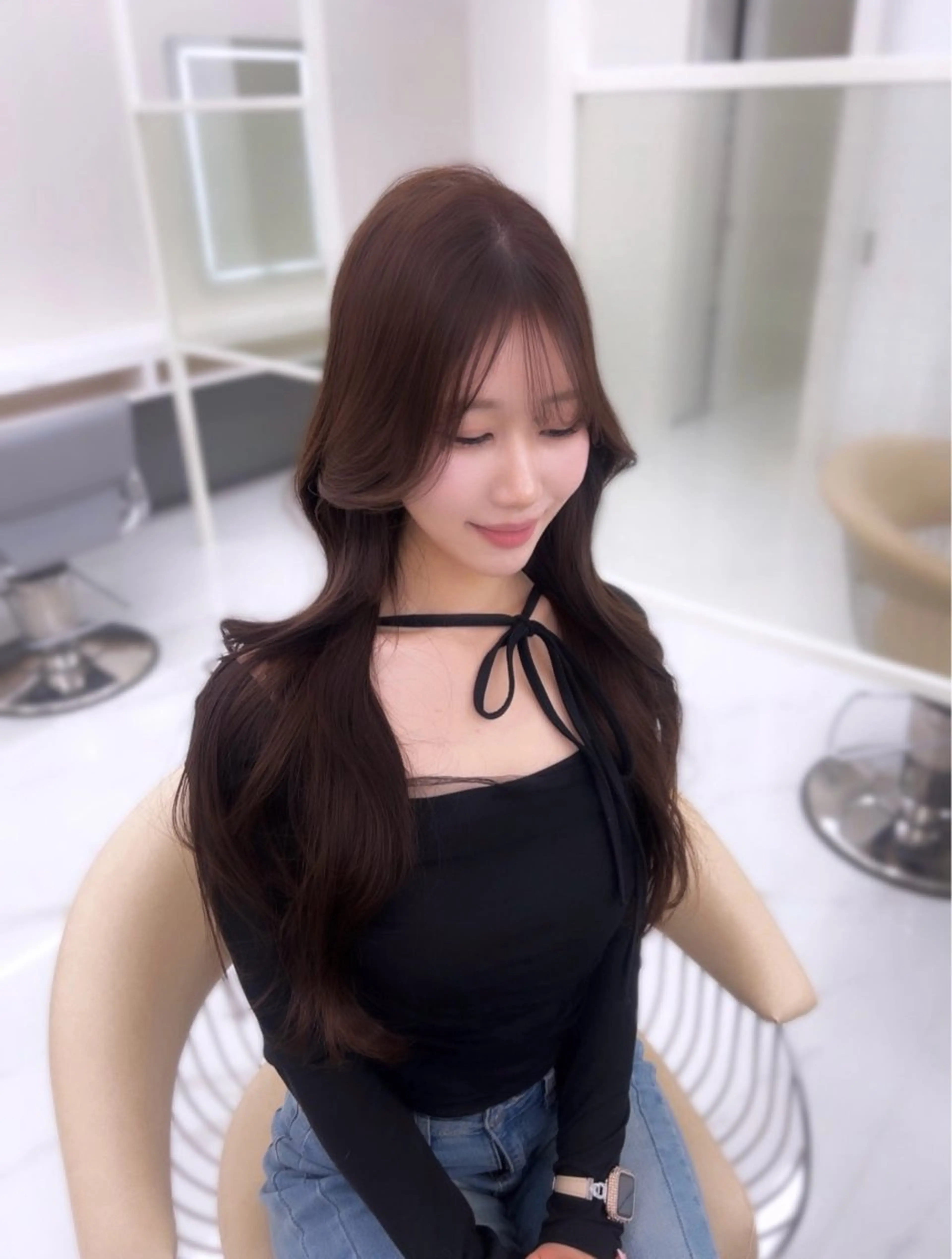 ロング ヘアカラー Sayaka🩶 / 天王寺 / 韓国ヘアのマツエク・マツパデザイン