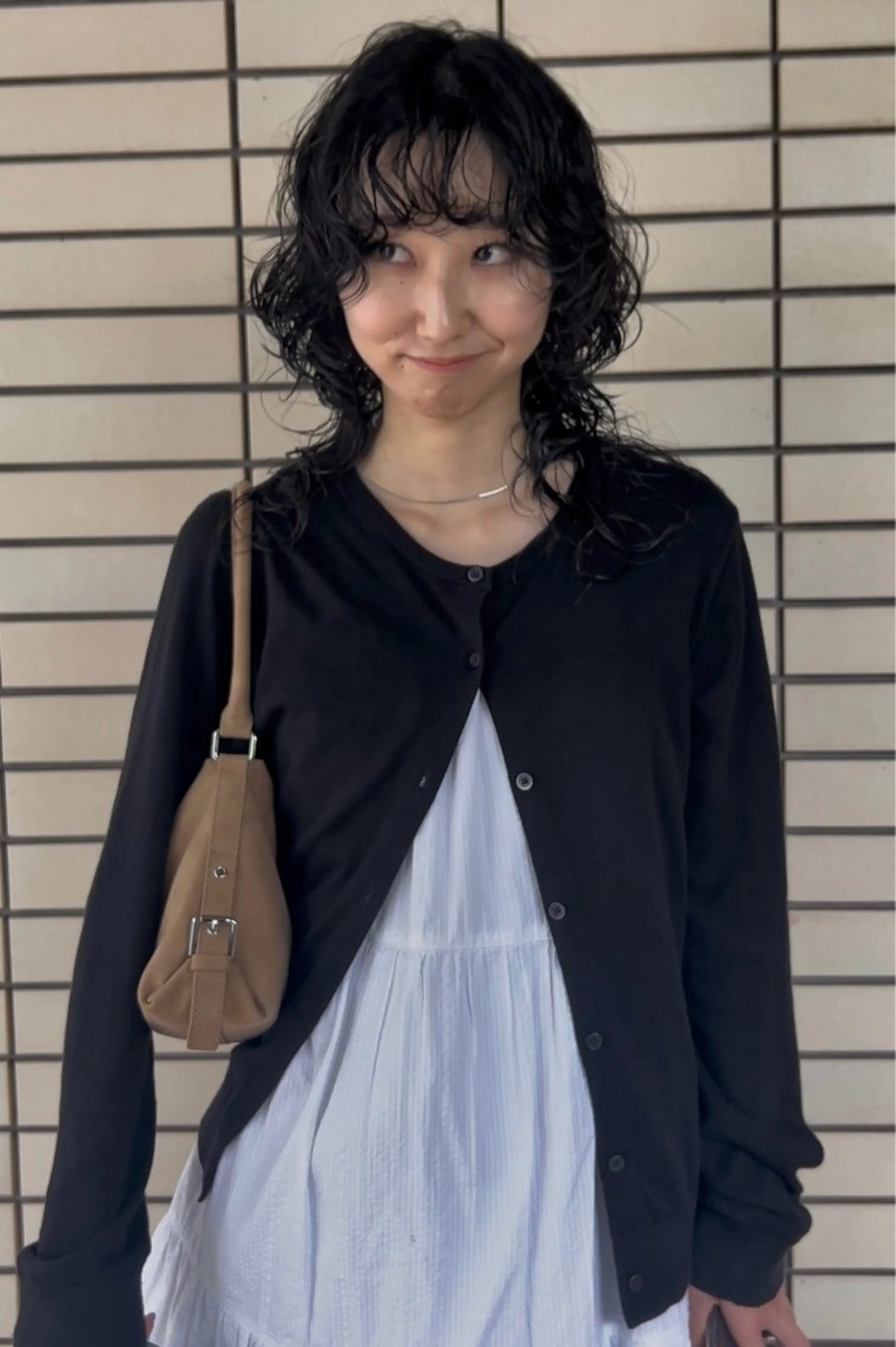 セミロング カラー パーマ デザインカット/ パーマ/nanaのヘアスタイル