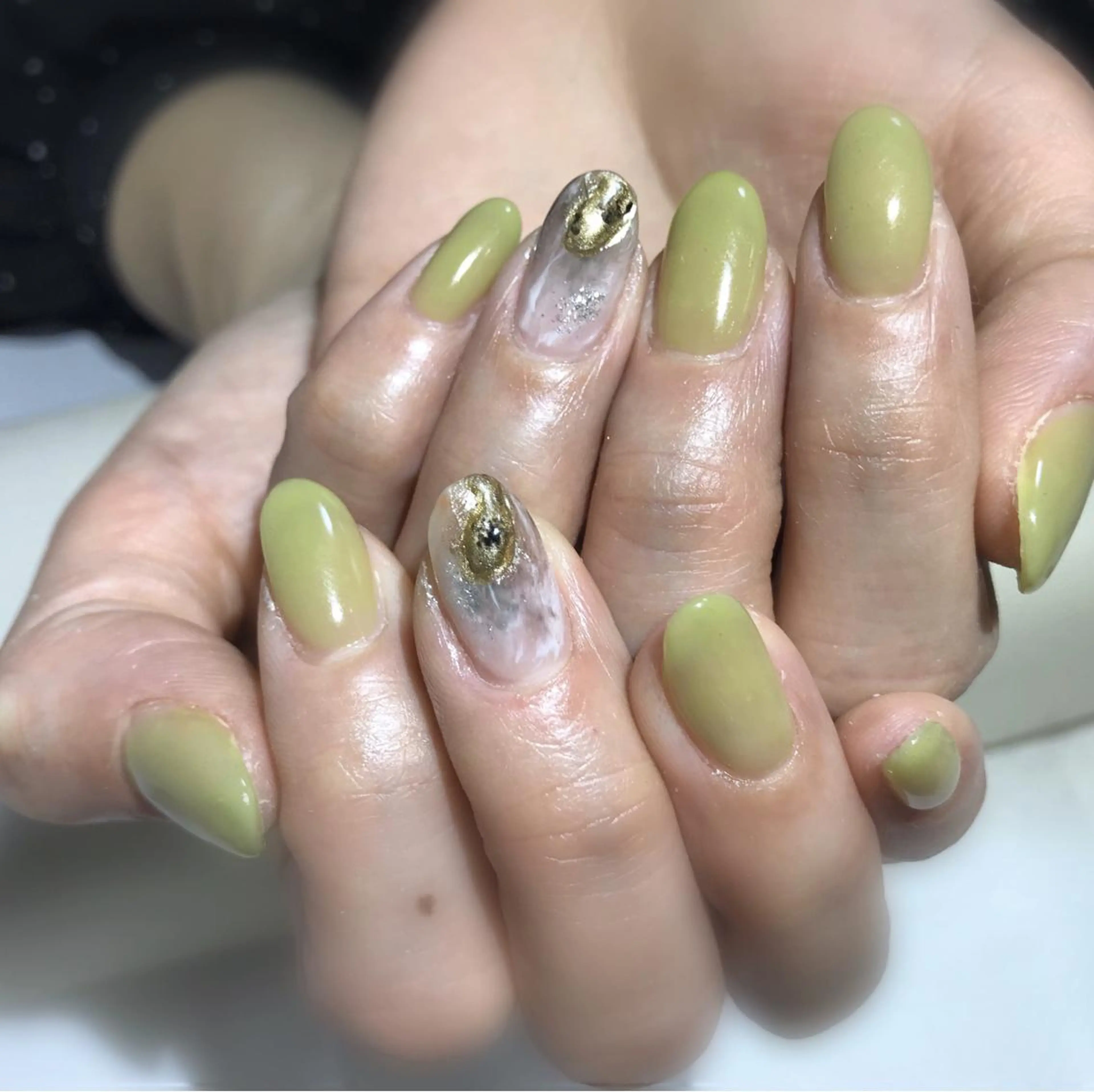 ネイル フットネイル ピスタチオネイル シンプルネイル 春ネイル 夏ネイル ネイル フフラ所属・nail fufla ♡yamane♡のネイルデザイン