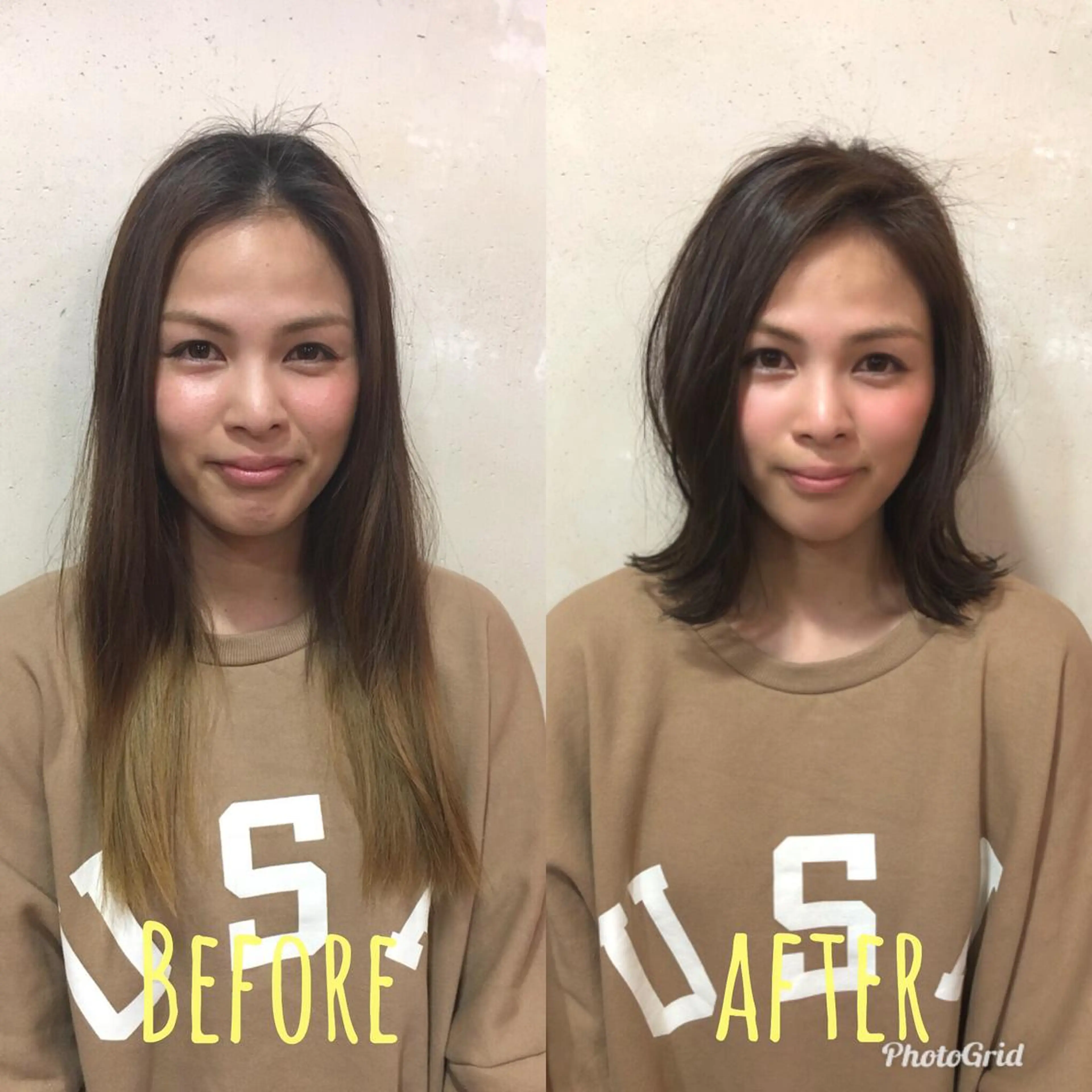 ミディアム 切りっぱなしボブ ボブ レイヤーカット レイヤーカット✂︎池 袋個室サロンkumaのヘアスタイル
