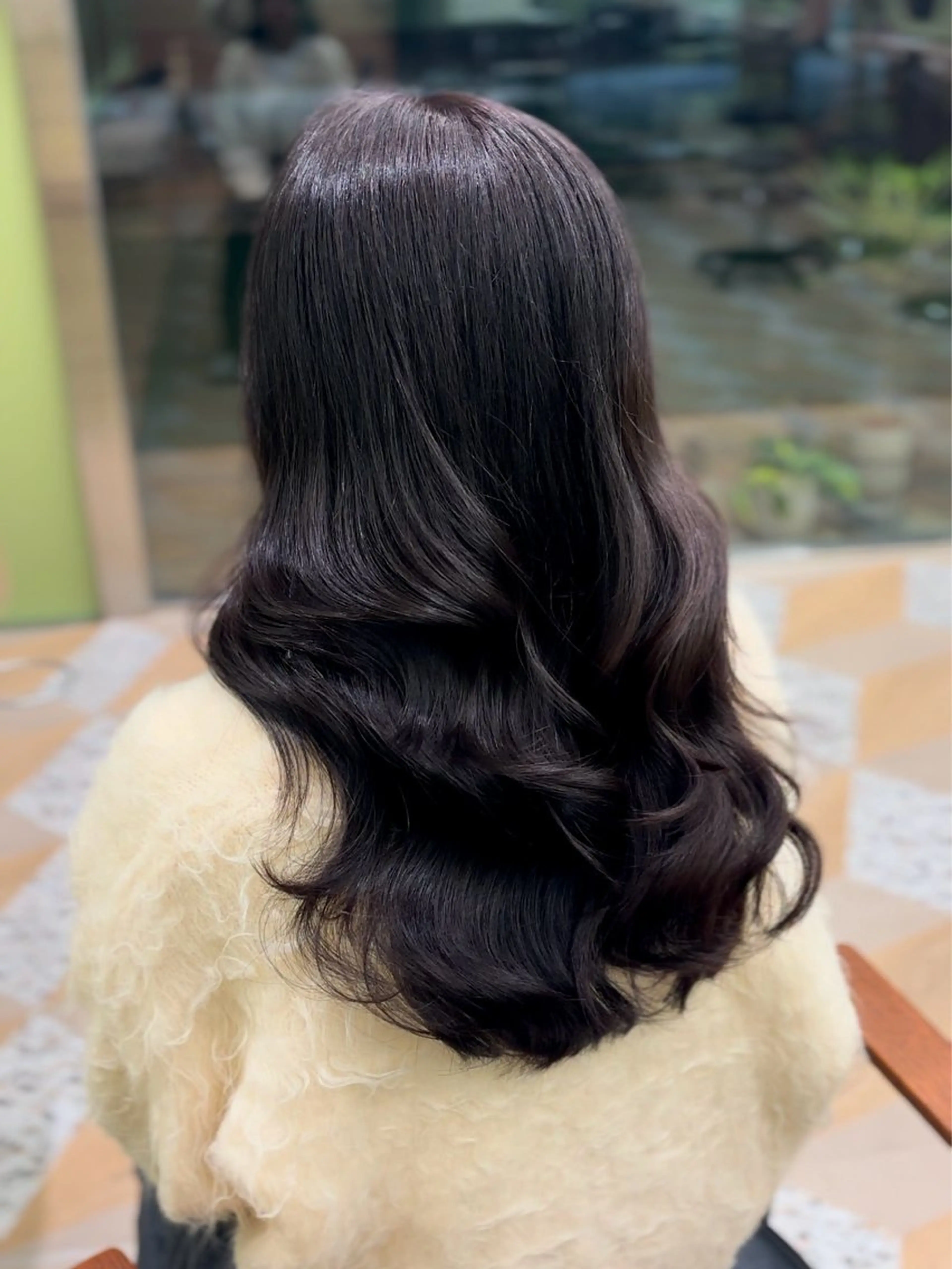 ロング 髪質改善 韓国風ヘア トリートメント ヘアカラー トリートメント シオン/艶髪/ 暗髪カラーのヘアスタイル