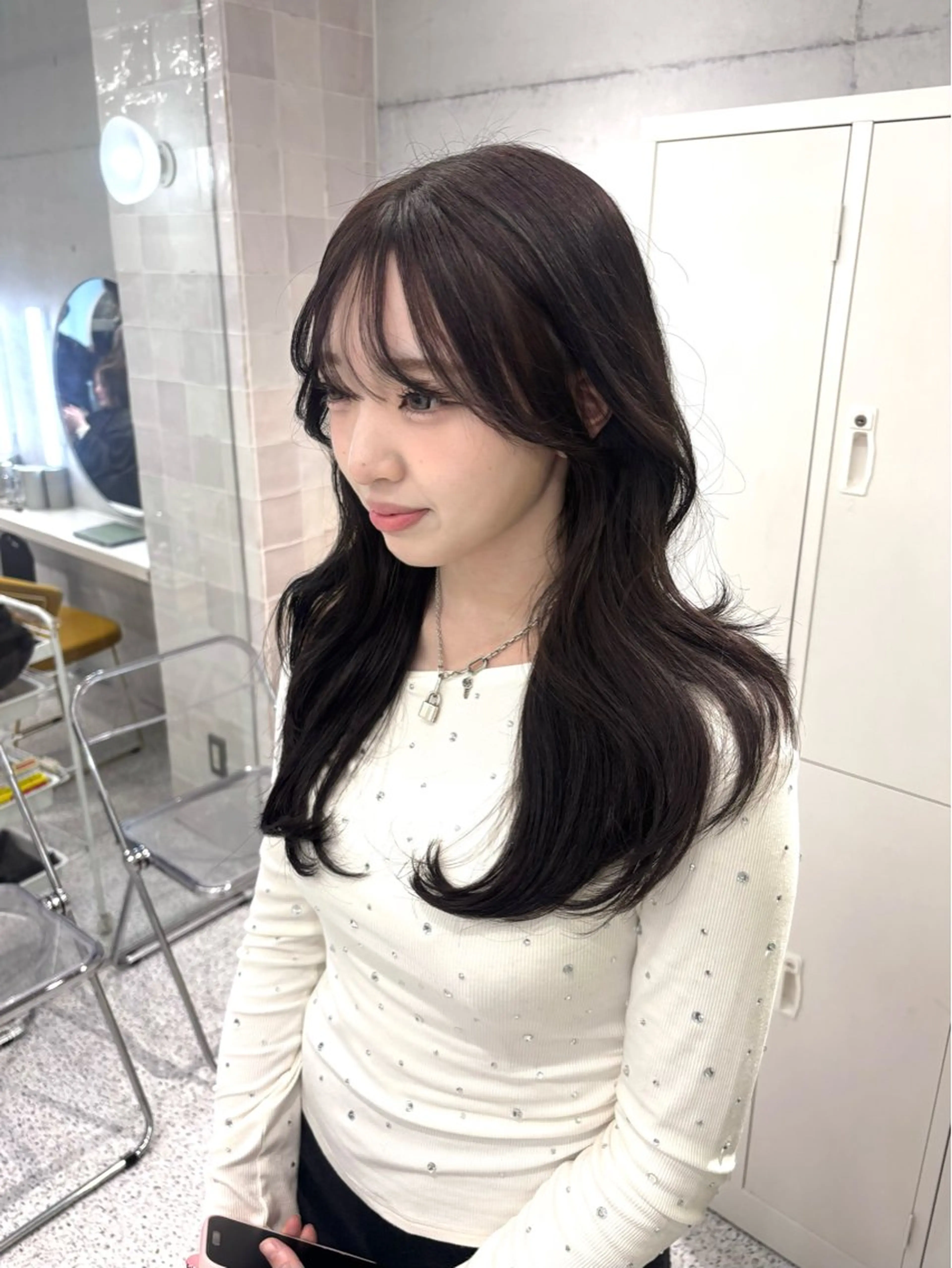 ロング くびれヘア くびれレイヤー レイヤーカット カット 韓国レイヤー/ヘア カラー🎀ayamiのヘアスタイル