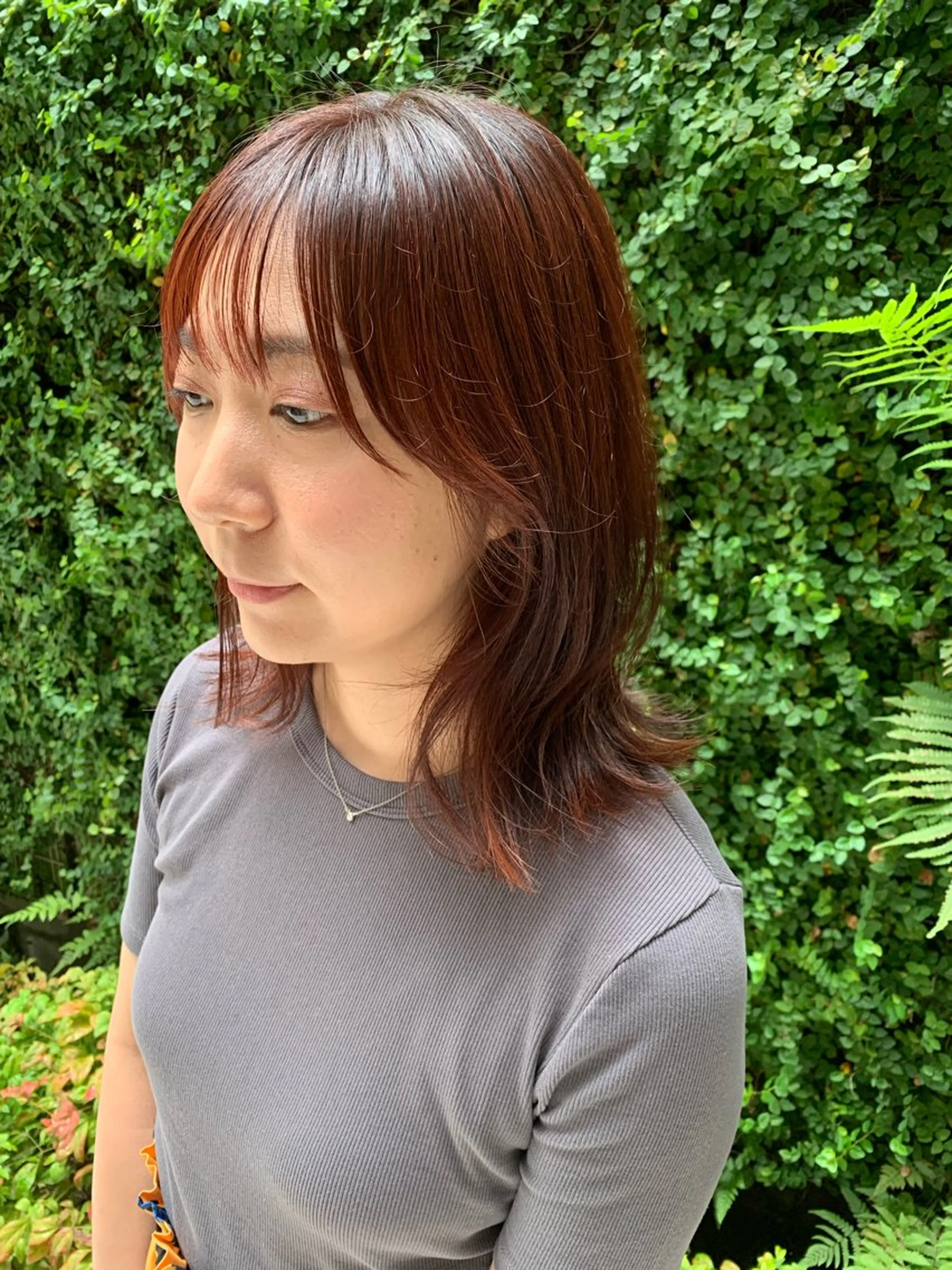 ミディアム 顔周りカット カット ヘアカラー パーマ LITTLE _KATOのヘアスタイル