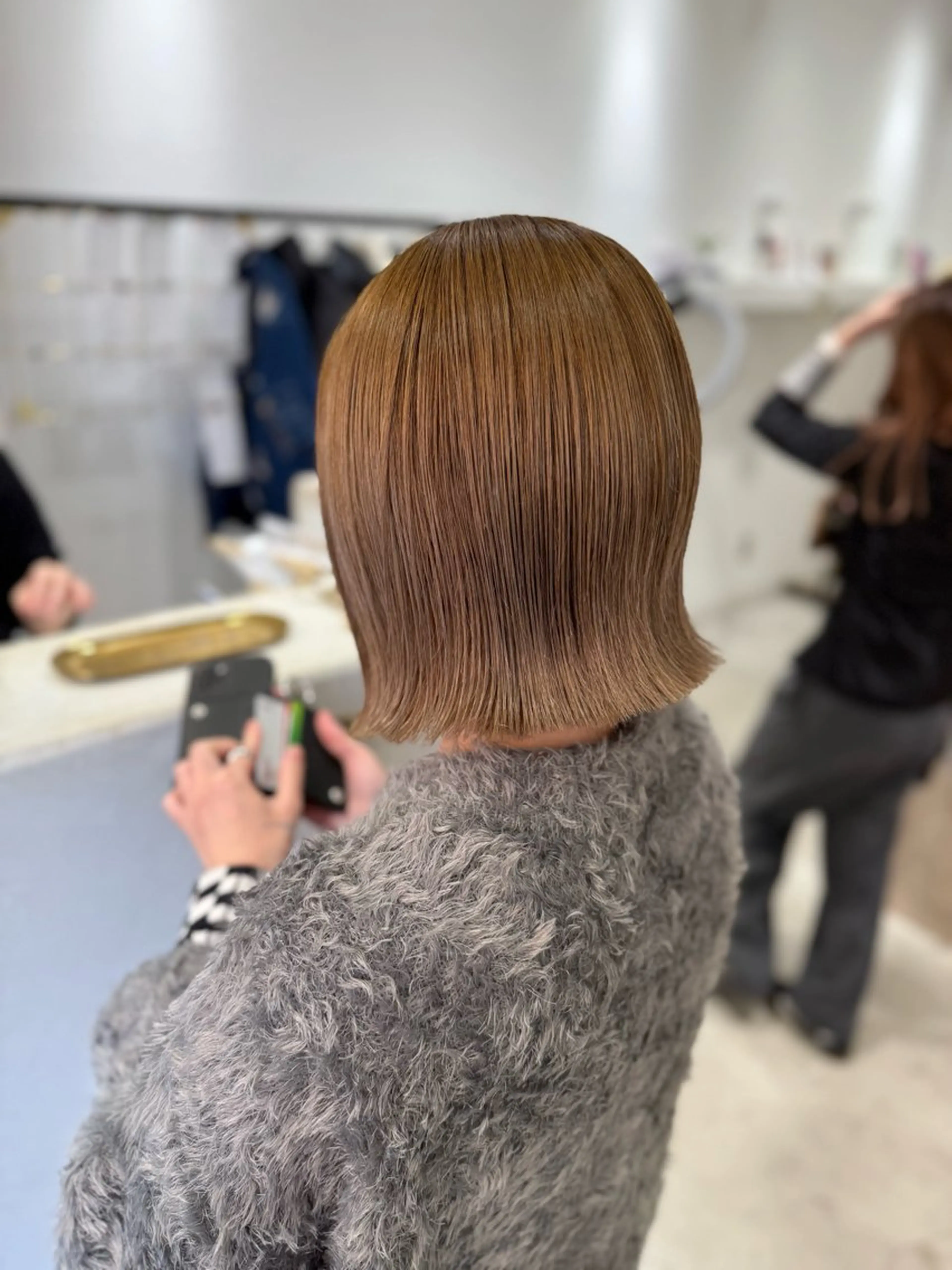 ショート カラー ベージュカラー ボブ 外ハネヘア トリートメント カット ヘアカラー トリートメント ボブ/美髪矯正 /佐藤　奈巳のヘアスタイル