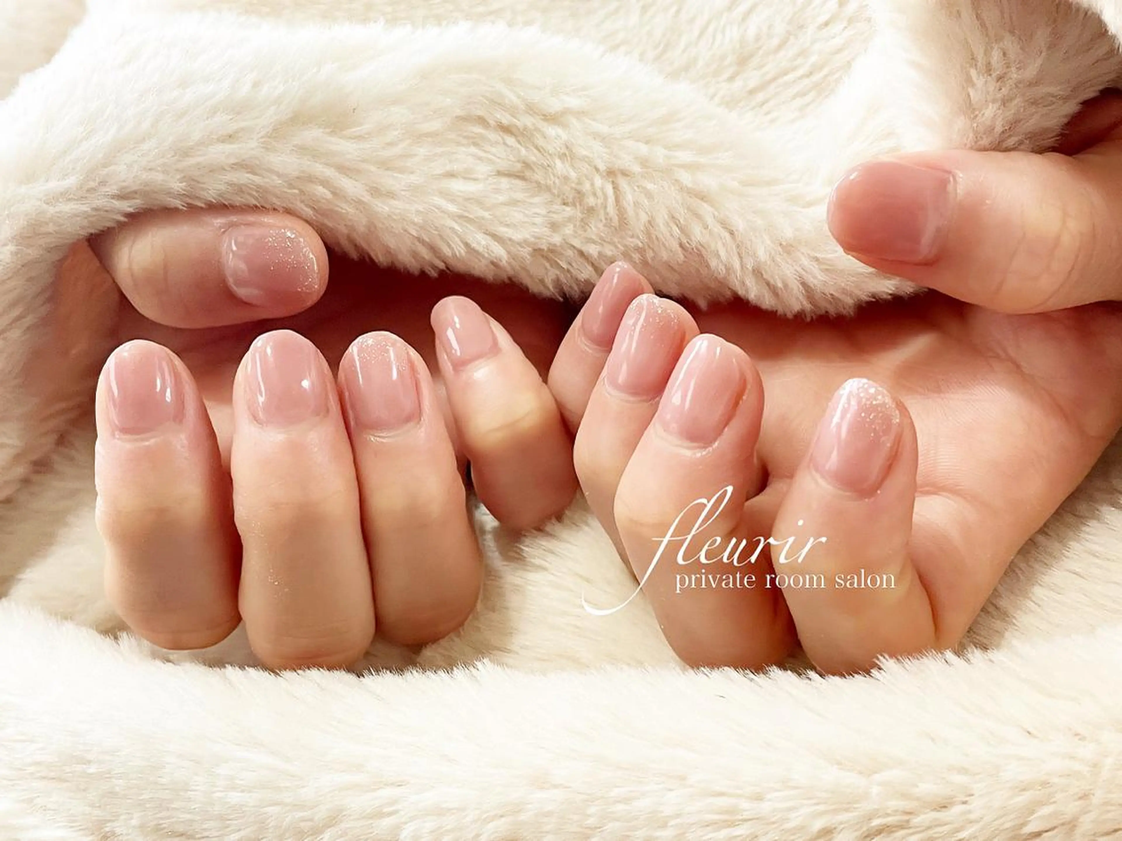 ネイル ラメ(グリッター) ワンカラーネイル ピンク シルバー フルリール 【プライベートサロンのネイルデザイン