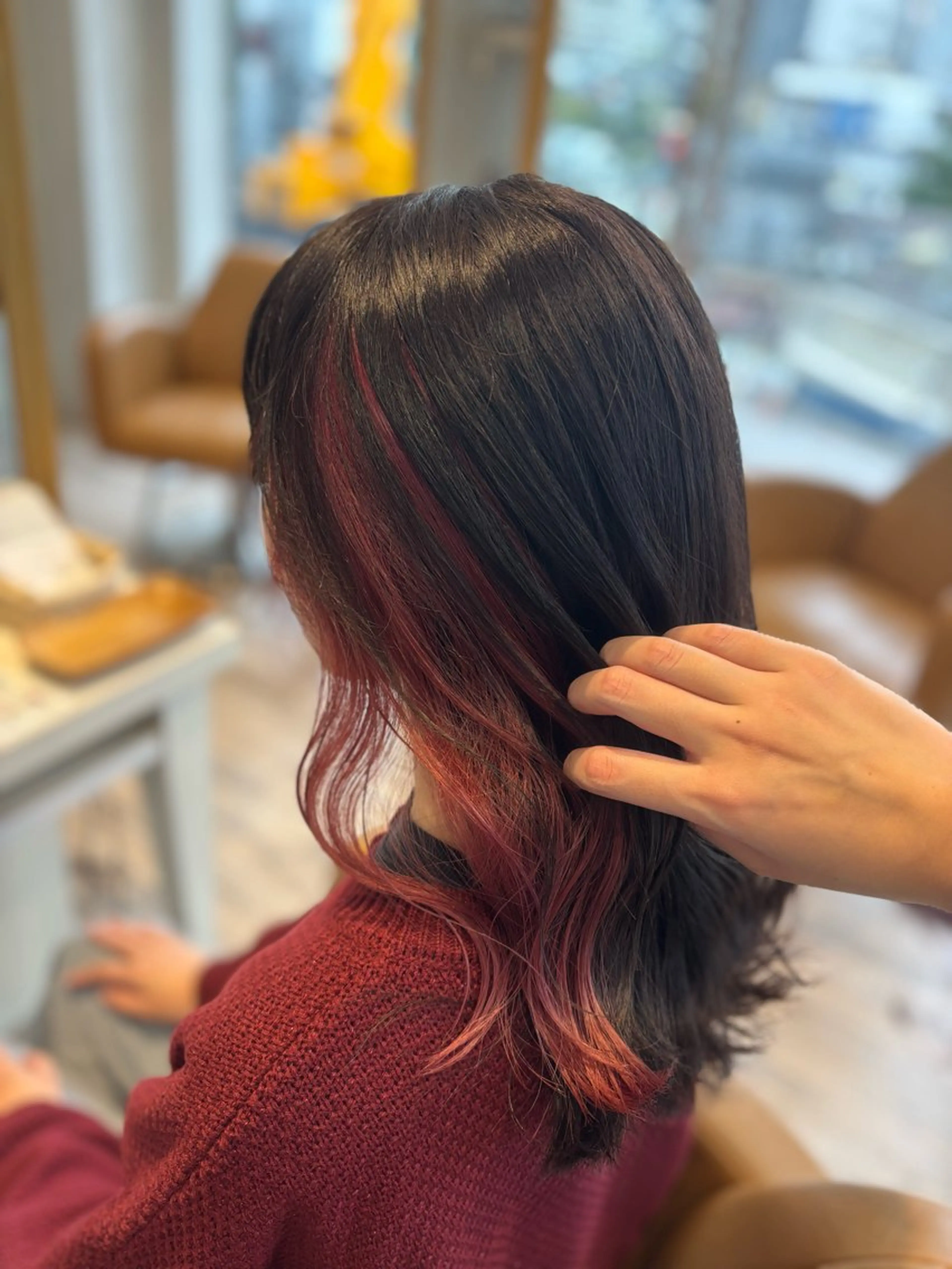 セミロング カラー ヘアカラー トリートメント yui🥀/ボブ /暖色/レディースのヘアスタイル