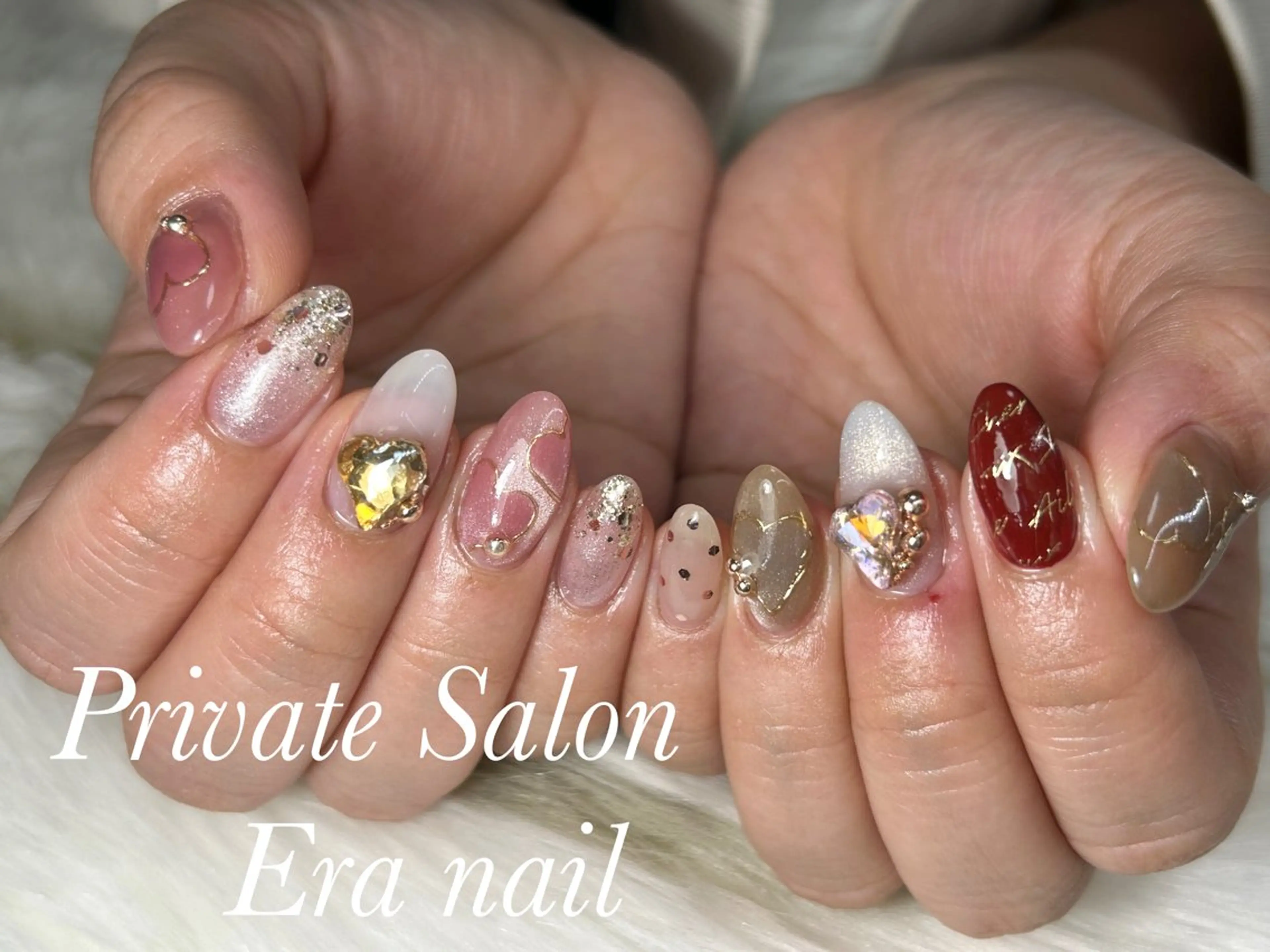 ネイル バレンタイン ハンドネイル Era nailのネイルデザイン