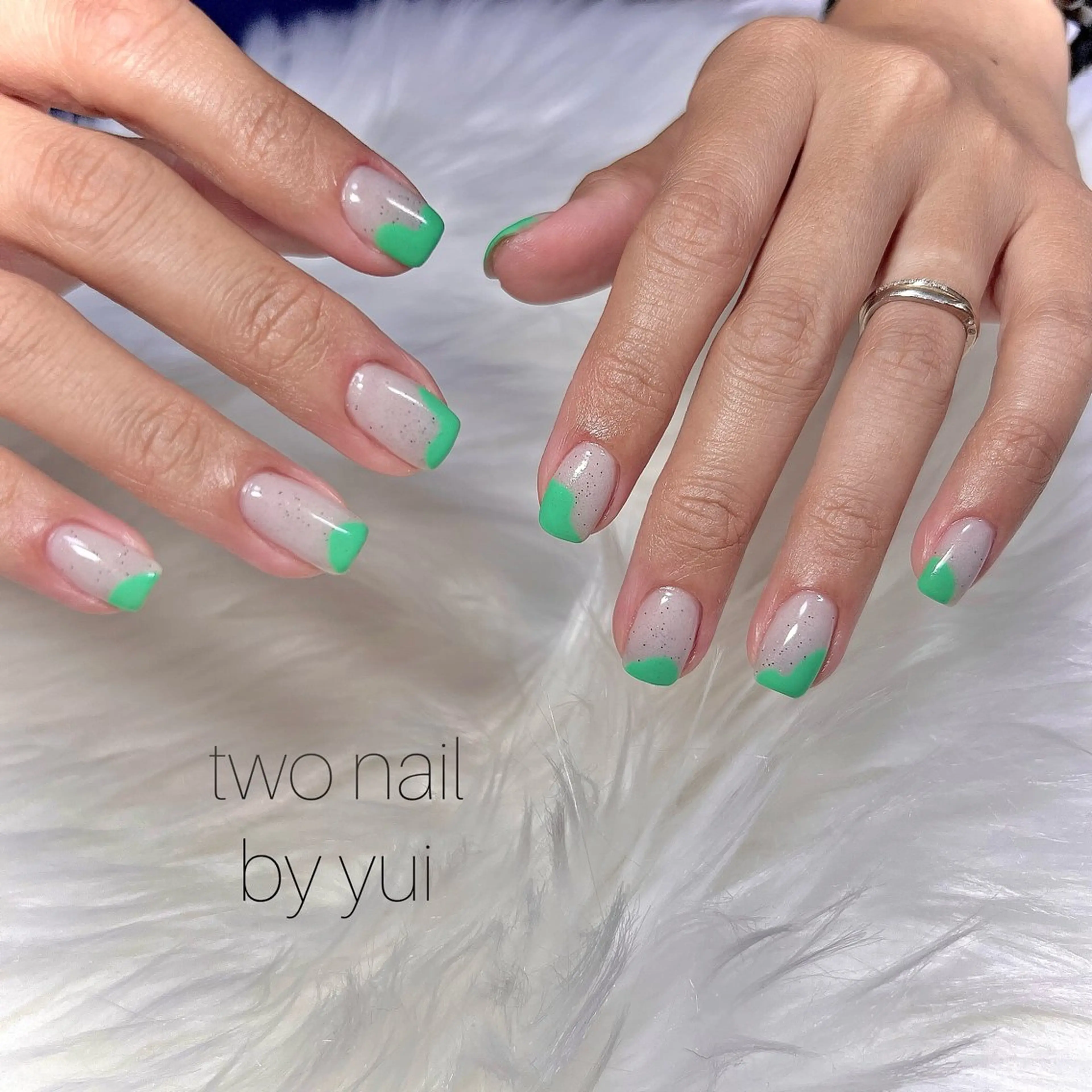 ネイル アートネイル ネイルチップ ホワイト ハンドネイル two nailのネイルデザイン