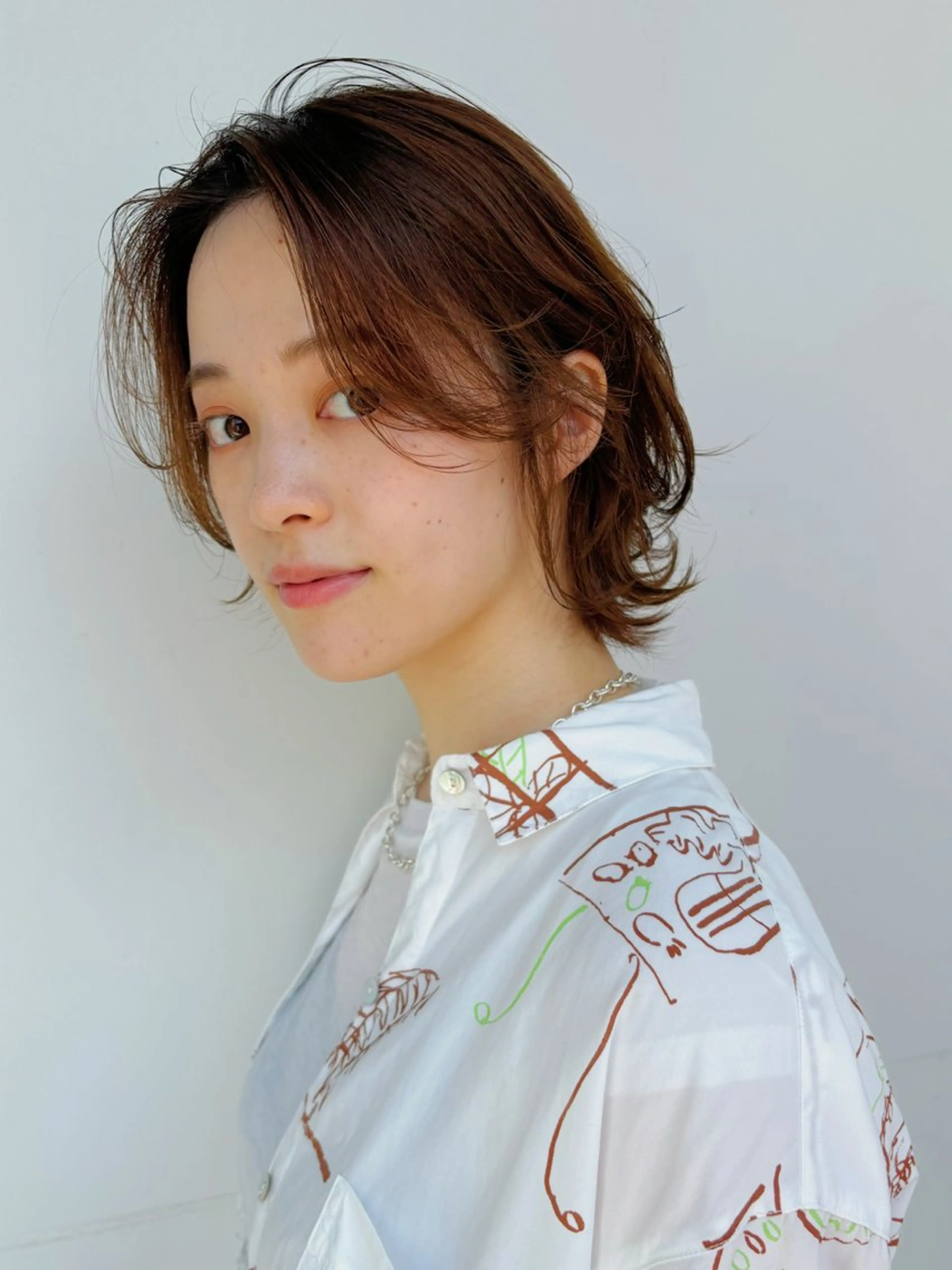 ミディアム くびれヘア レイヤーカット ボブ/ミディアム 親しみやすさ/さくらのヘアスタイル