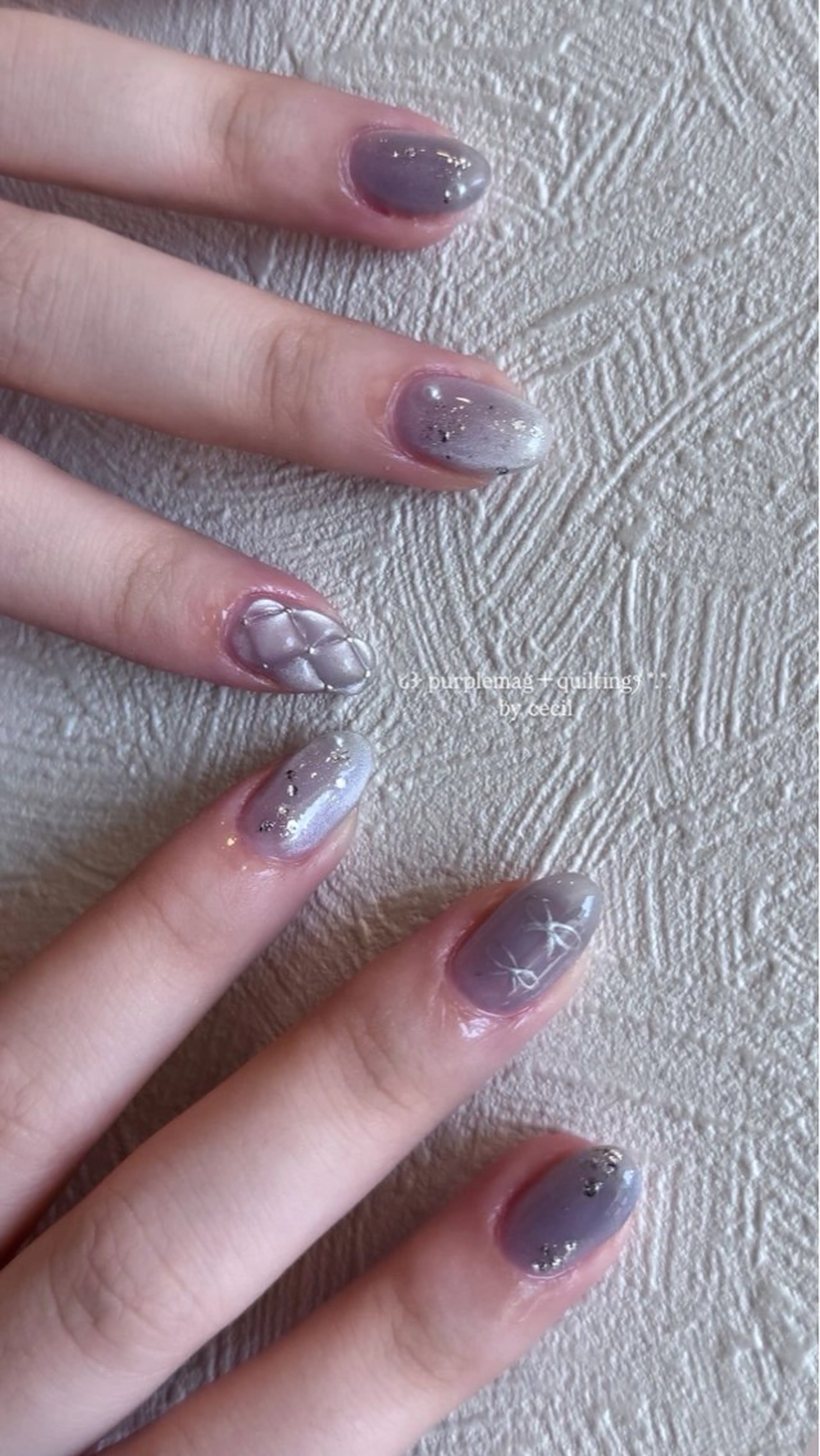 ネイル フレンチネイル 韓国ネイル マグネットネイル メンズネイル ニュアンスネイル ハンドネイル GRANDE大須 Cecil💜のネイルデザイン