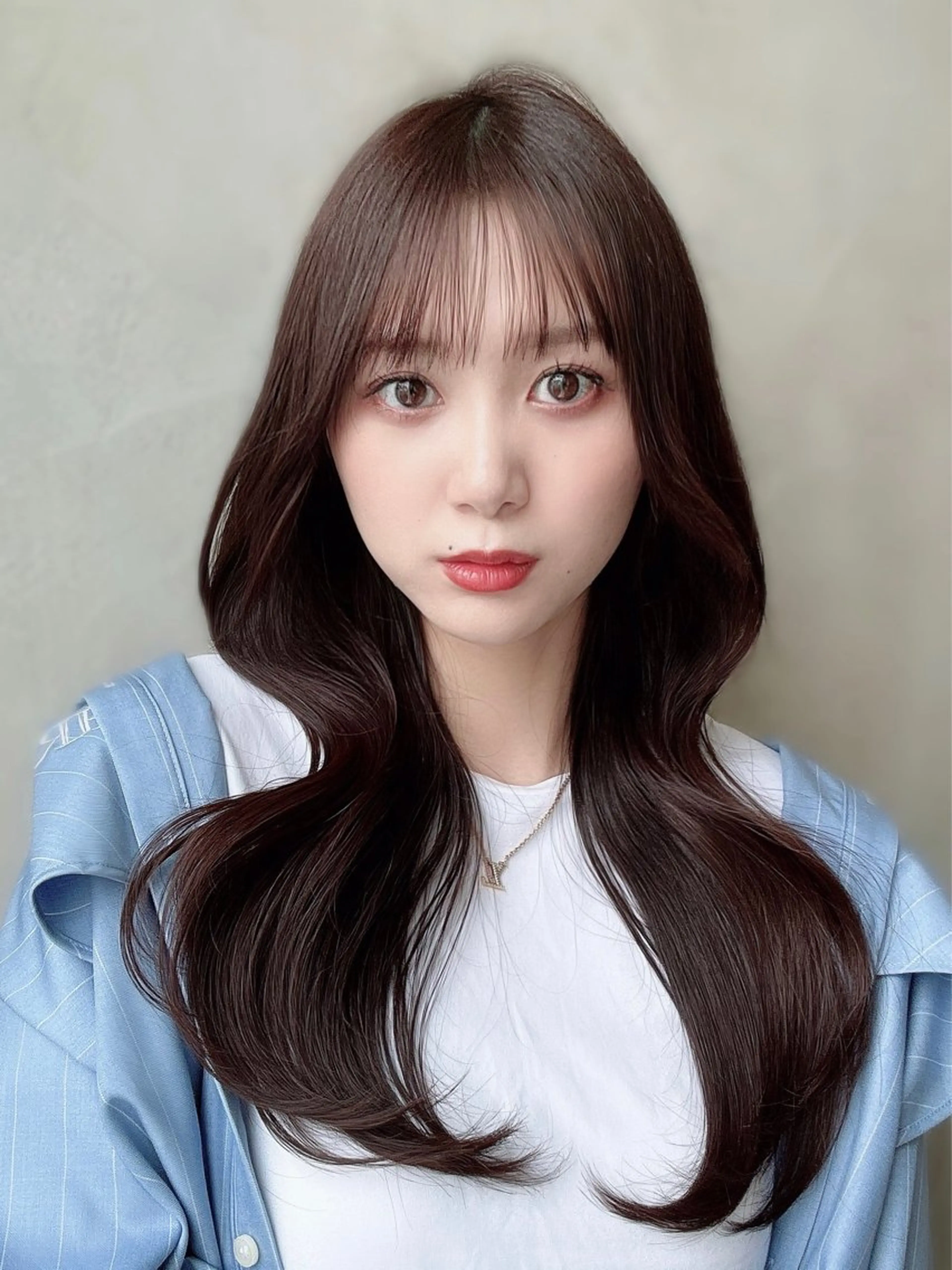 ロング カラー カット ヘアカラー トリートメント 新宿✨顔周りカット 韓国ヘア/坂本亜裟海のヘアスタイル