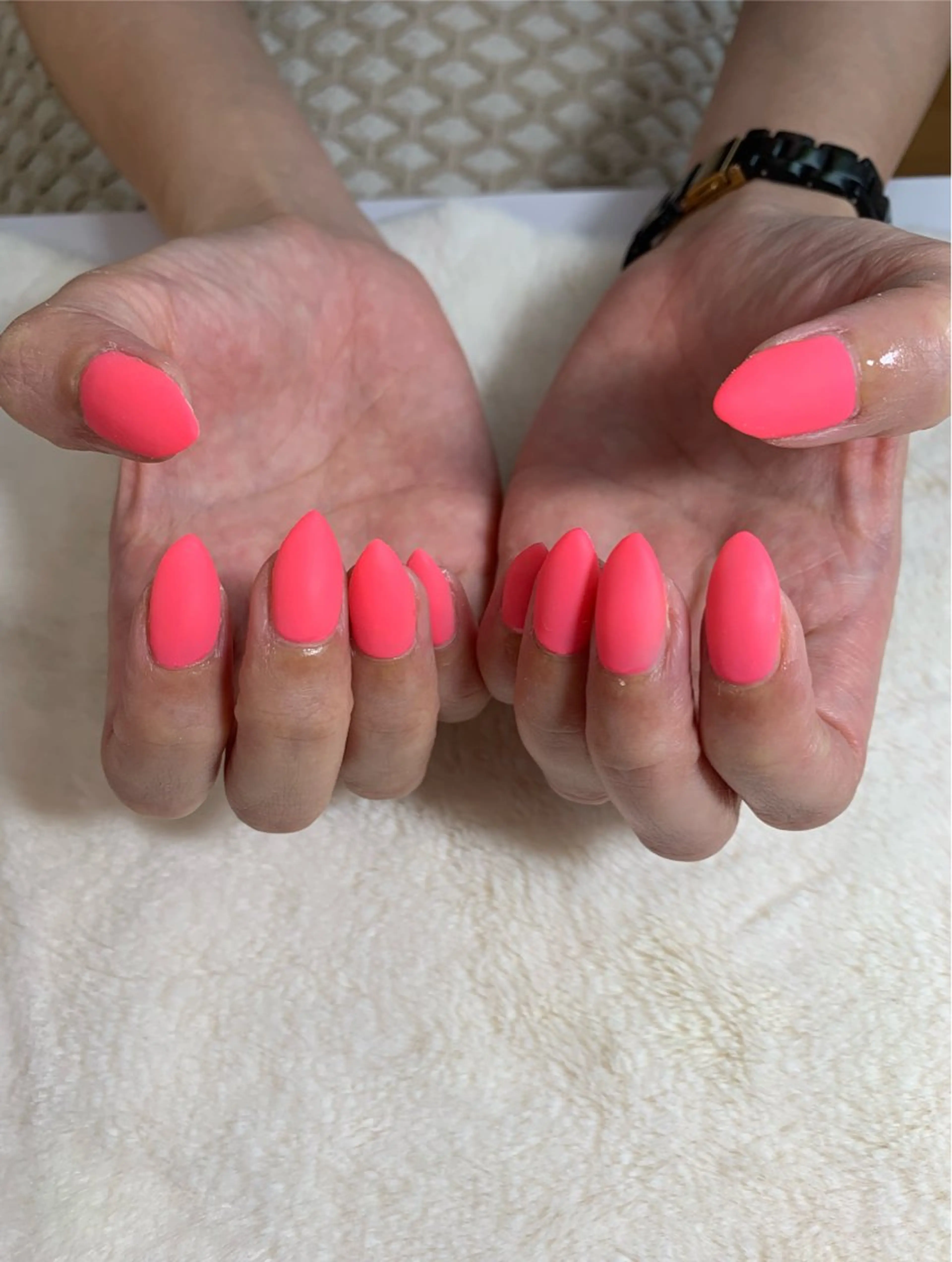 ネイル マットネイル ピンク ハンドネイル 北川 恭子のネイルデザイン
