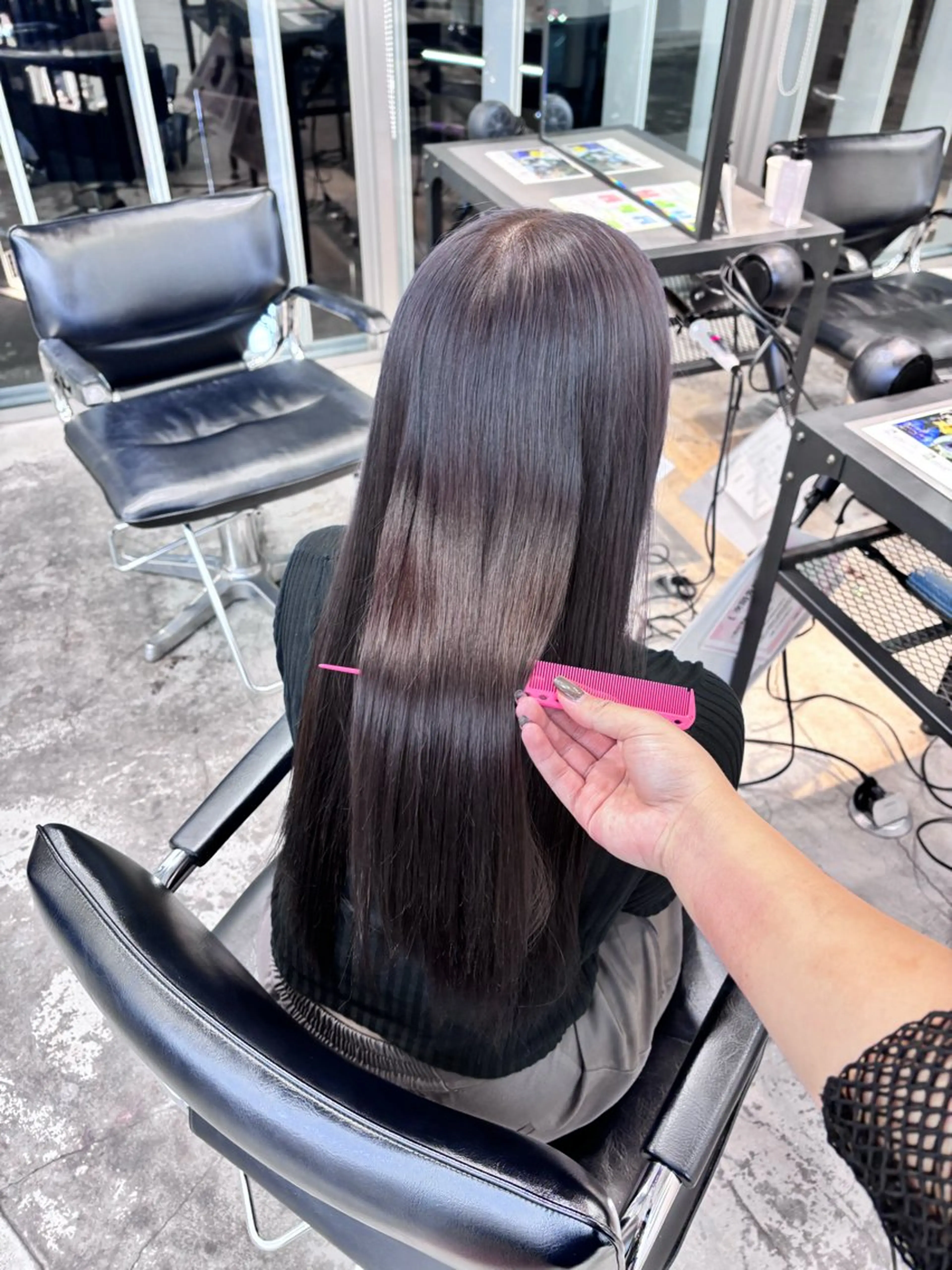 セミロング カラー ヘアアレンジ 🎀モテ暖色× エクステ🎀あかりのヘアスタイル