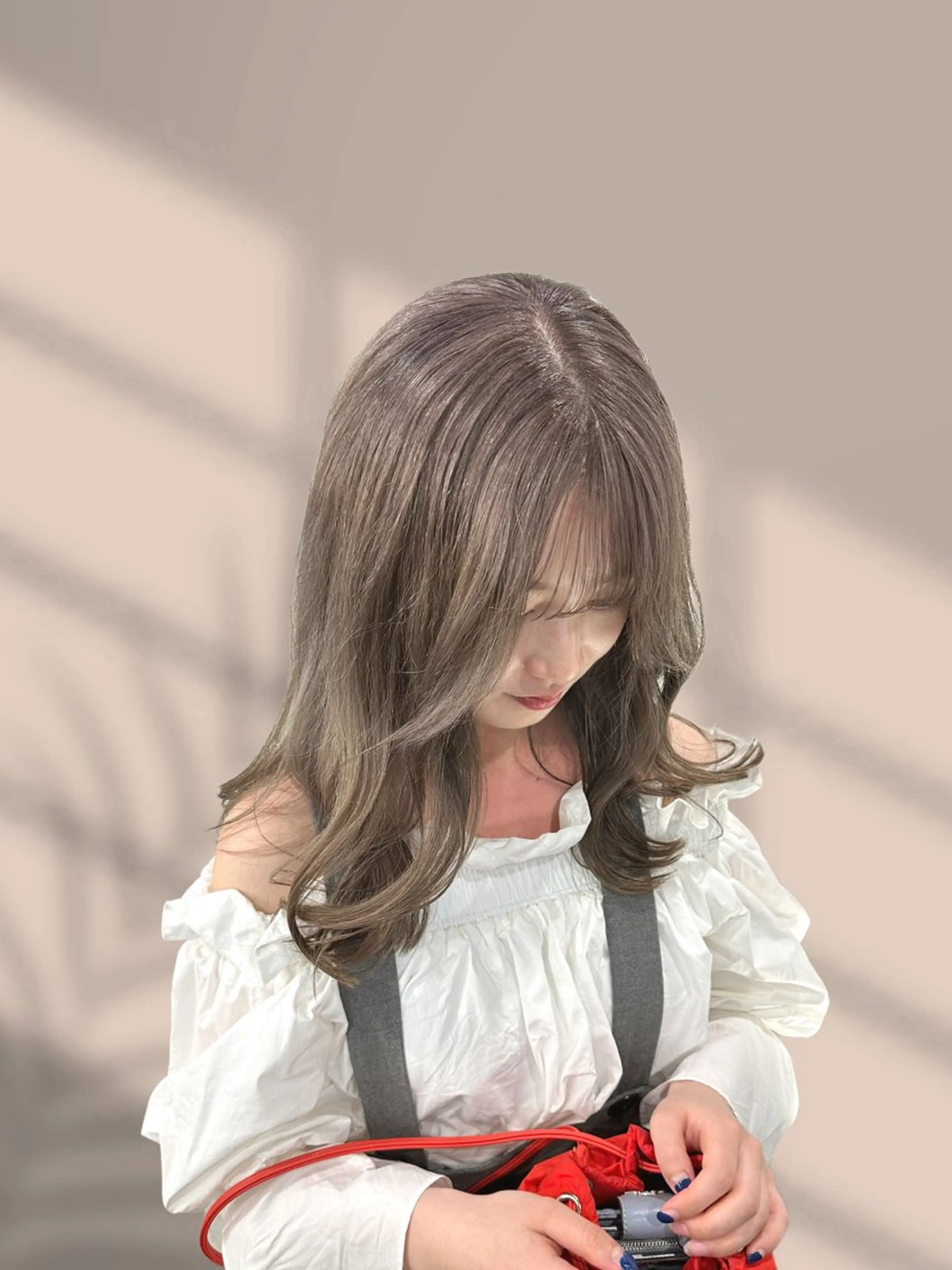 ロング ヘアカラー トリートメント ヘアセット くすみミルクティー／ ブラウン🪡TOWAのヘアスタイル