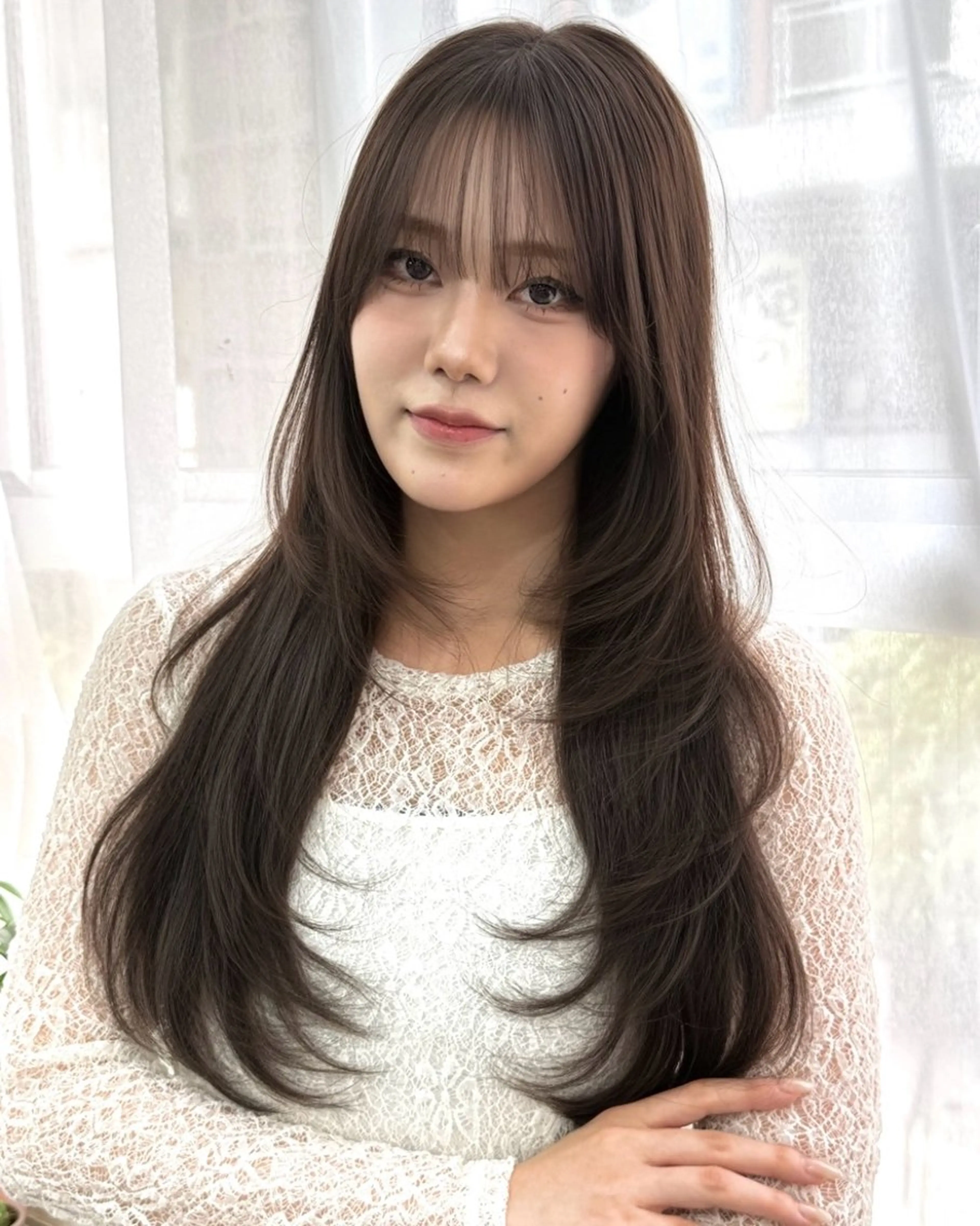 ロング カラー ヘアアレンジ 韓国/透明感カラー/ ももかのヘアスタイル