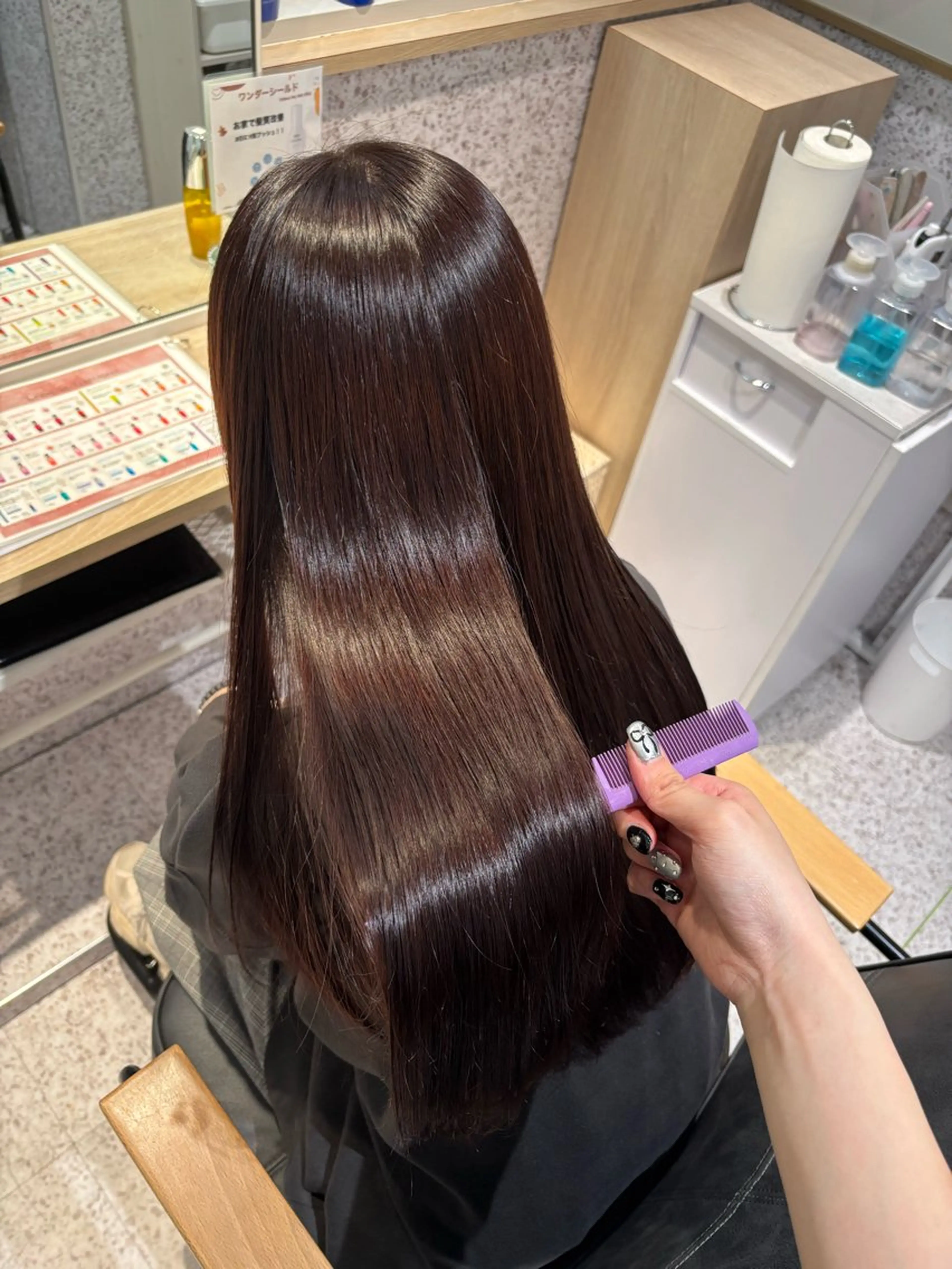 ロング カラー ブラウンカラー ダブルカラー イヤリングカラー ハイライトカラー ハイトーンカラー カット ヘアカラー 暖色カラー/ パリジェンヌ💟みくのヘアスタイル