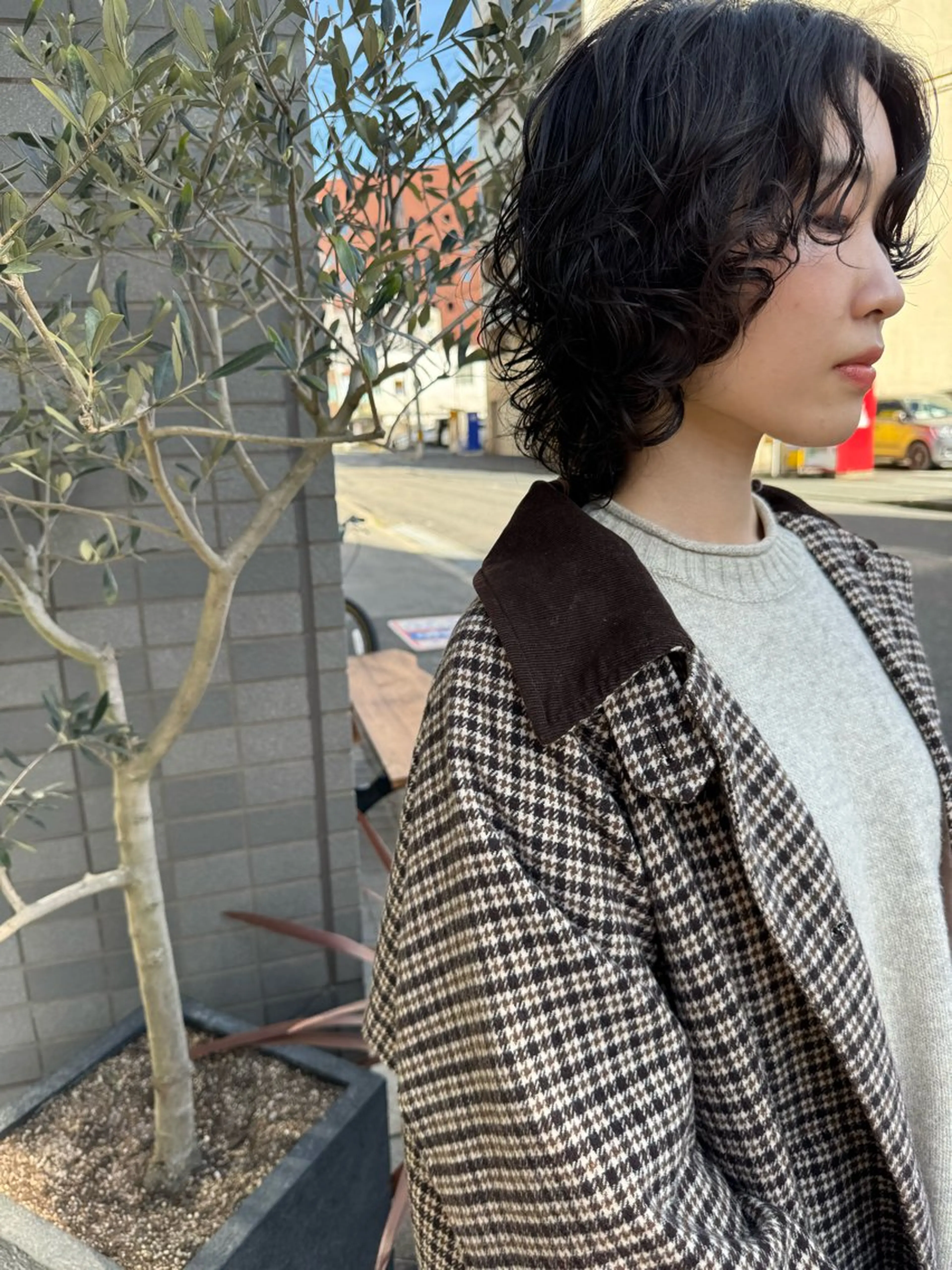 ミディアム ミディアムパーマ カット パーマ トリートメント (h)wim ウィムのヘアスタイル