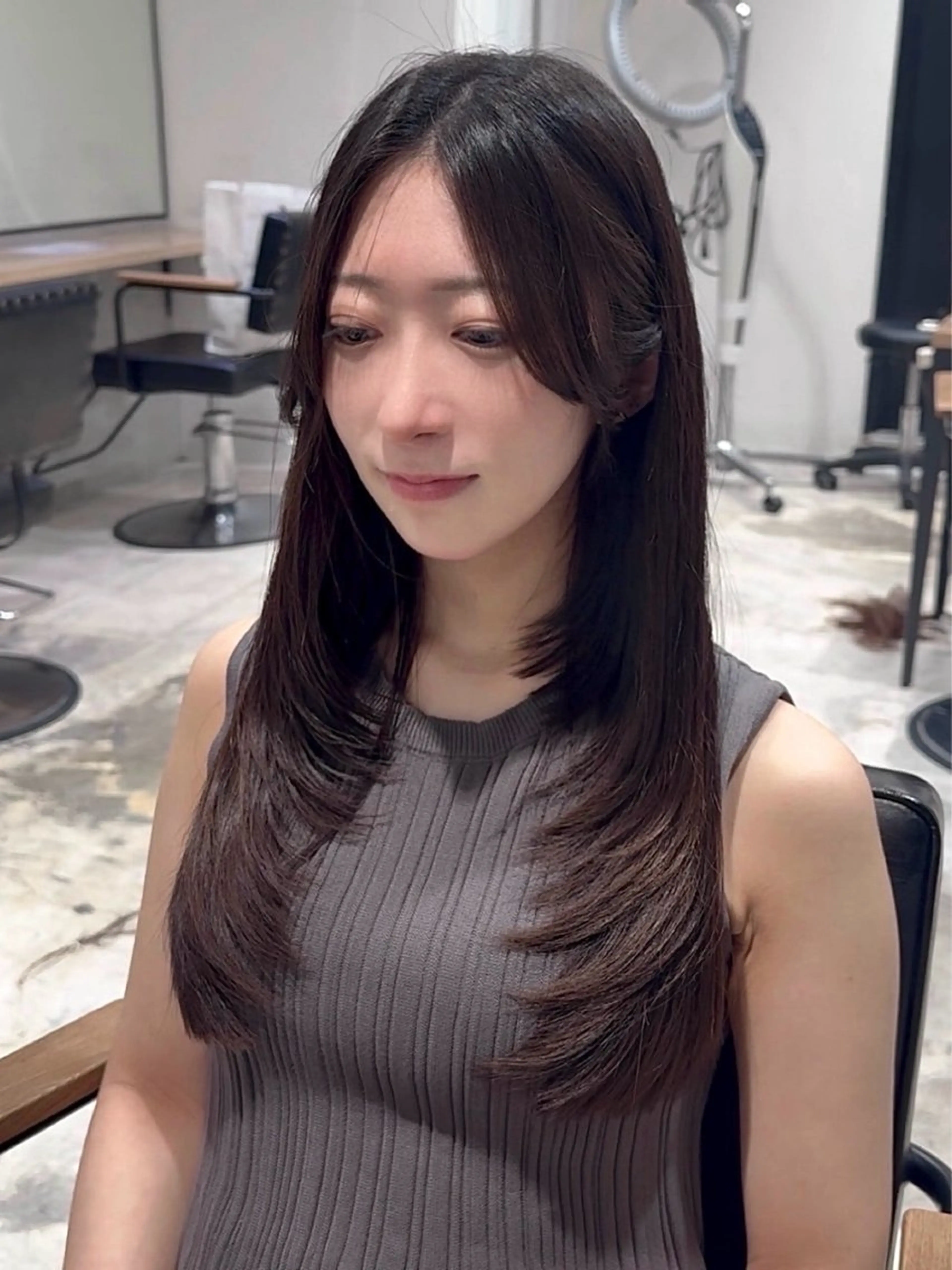 ミディアム カラー パーマ ヘアアレンジ カット トリートメント ヘアセット パク・ボミン小野リエ 韓国ハーフ🦊のその他イメージ