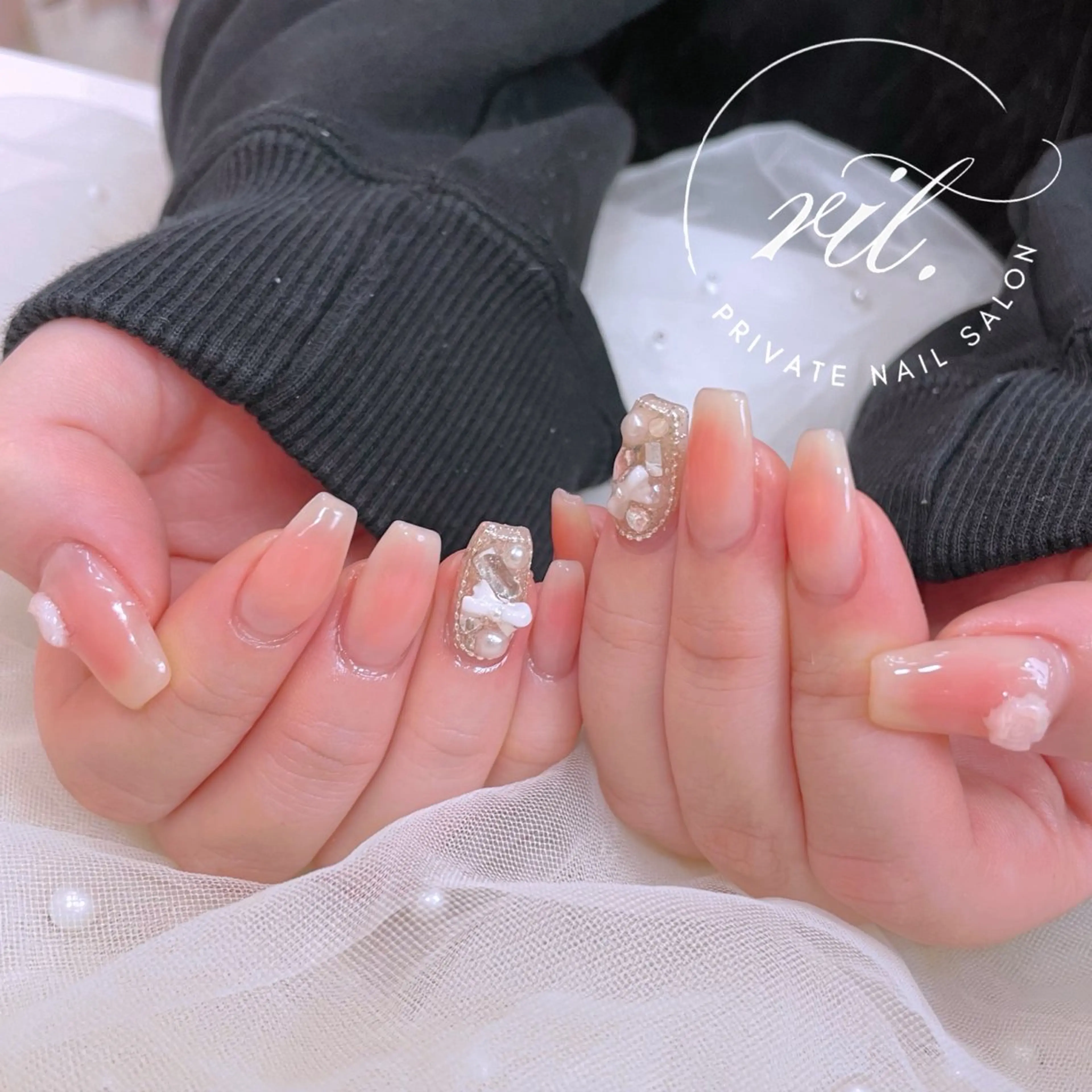 ネイル チークネイル 韓国ネイル ワンホンネイル ハンドネイル rit. _リットのネイルデザイン