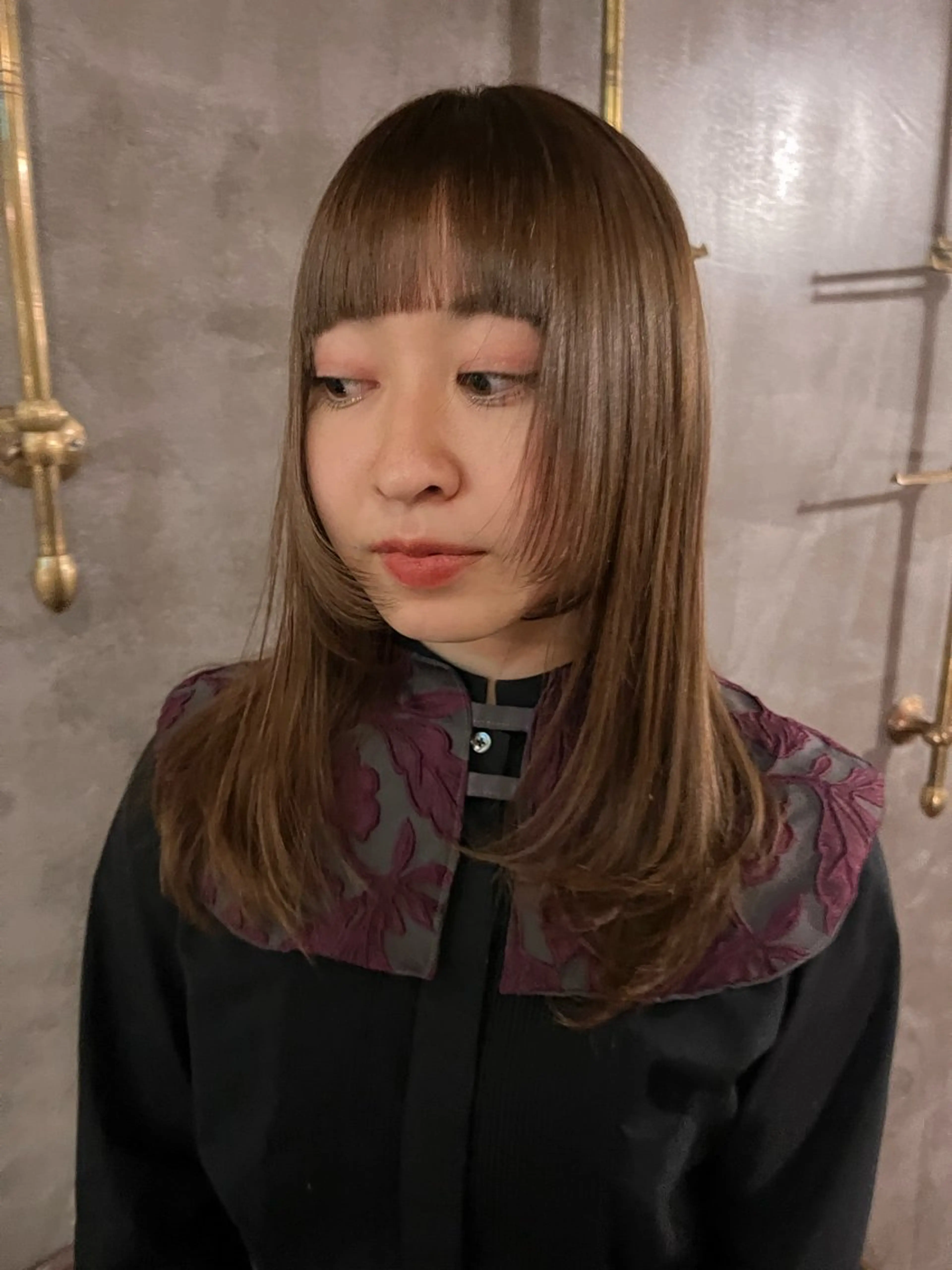 セミロング 顔まわりレイヤー レイヤーカット NYLON.所属・ブリーチ/縮毛矯正 ❤️‍🔥シンノスケのヘアスタイル