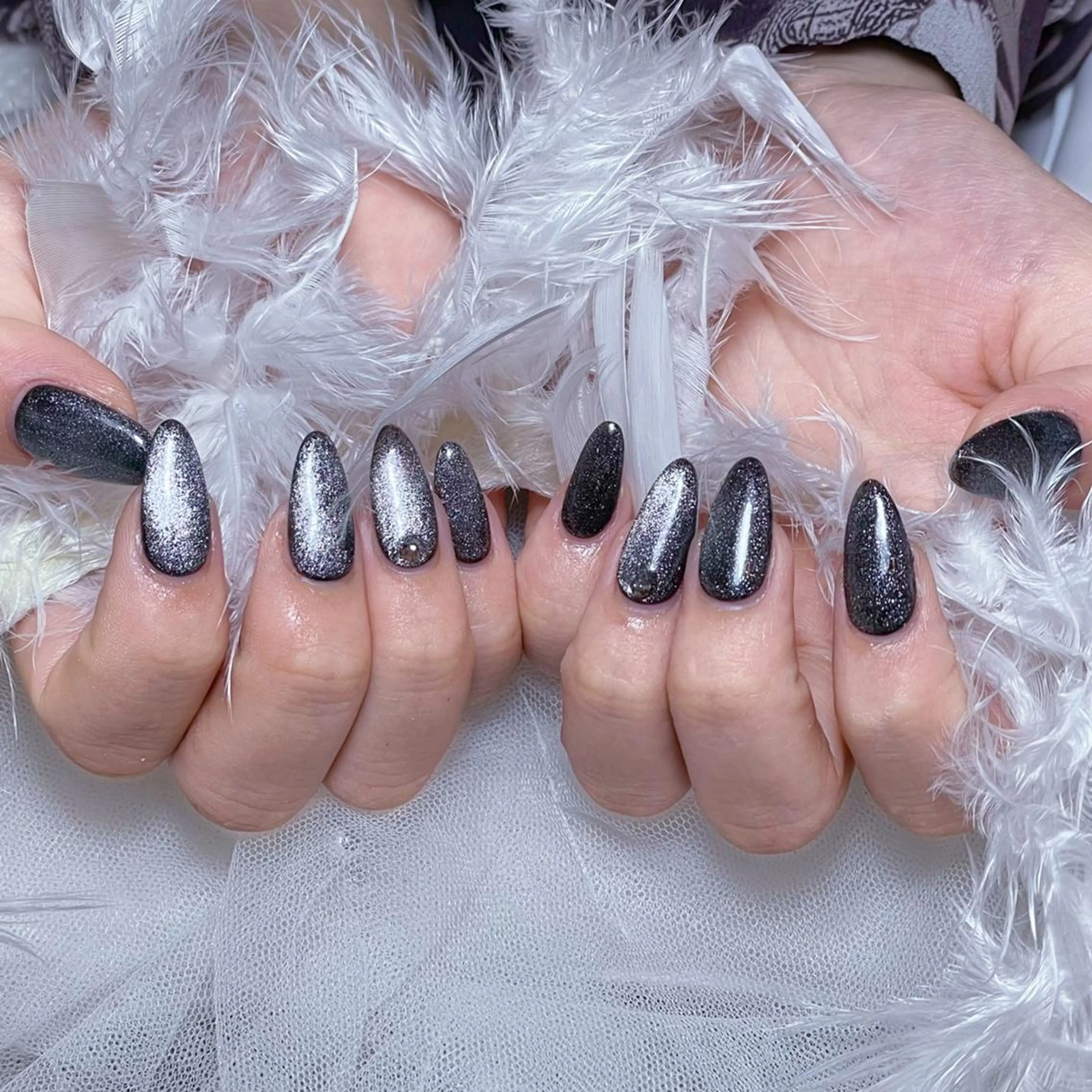 ネイル アートネイル オーロラネイル フラッシュネイル ガーリー キラキラネイル ハンドネイル Diamond NAIL💝のネイルデザイン