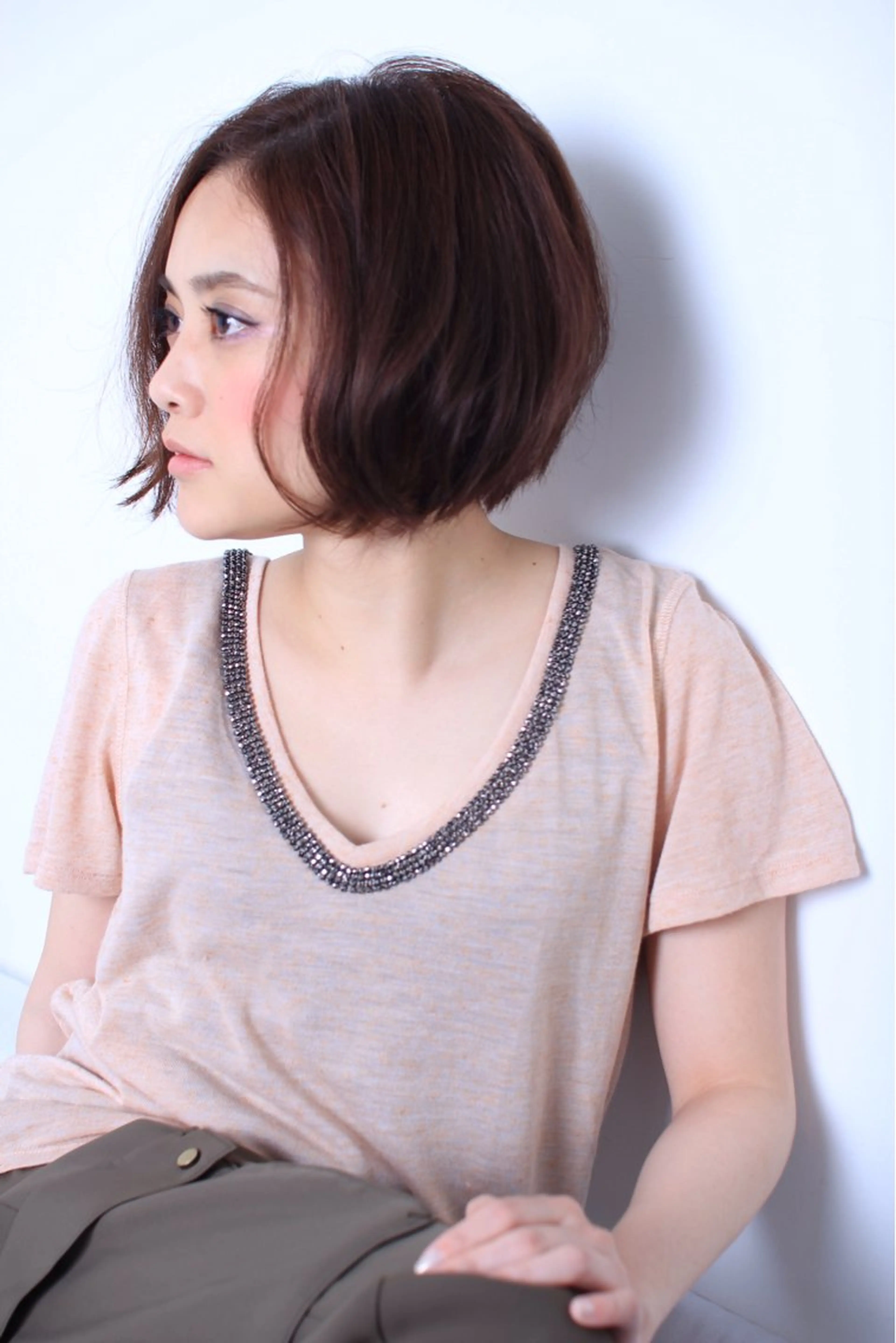 ミディアム ハイライト 髪質改善 小顔カット Endearing 銀座/レイヤーカットのヘアスタイル