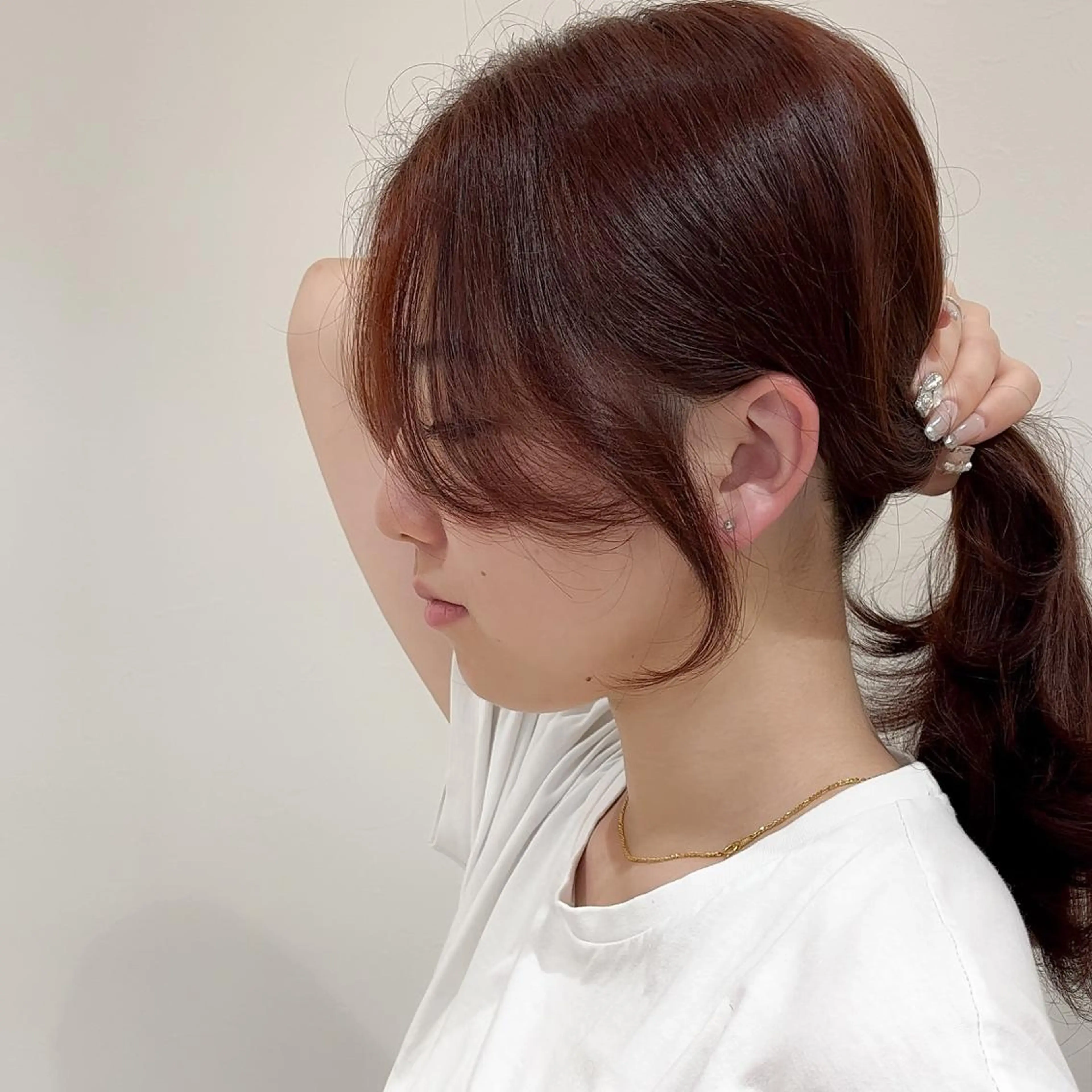 ミディアム カラー 顔まわりレイヤー 顔周りカット レイヤーカット カット ヘアカラー トリートメント ミタニ/髪質改善 /レイヤーカットのヘアスタイル