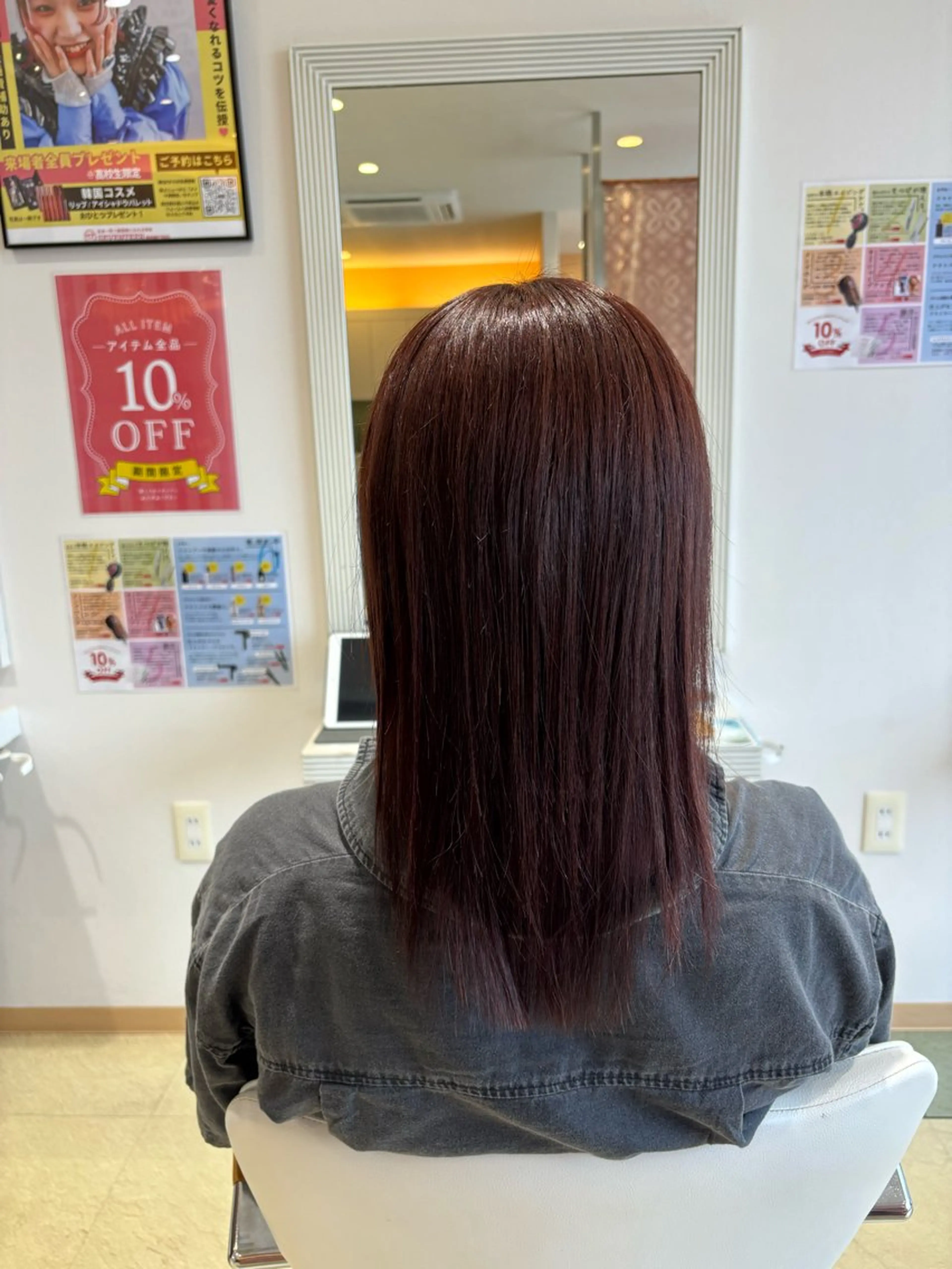 ミディアム カラー ブリーチ ブラウンカラー ケアカラー ブリーチなしカラー ピンクカラー カット ヘアカラー 透明感カラー/ くびれヘア/ユウユのヘアスタイル