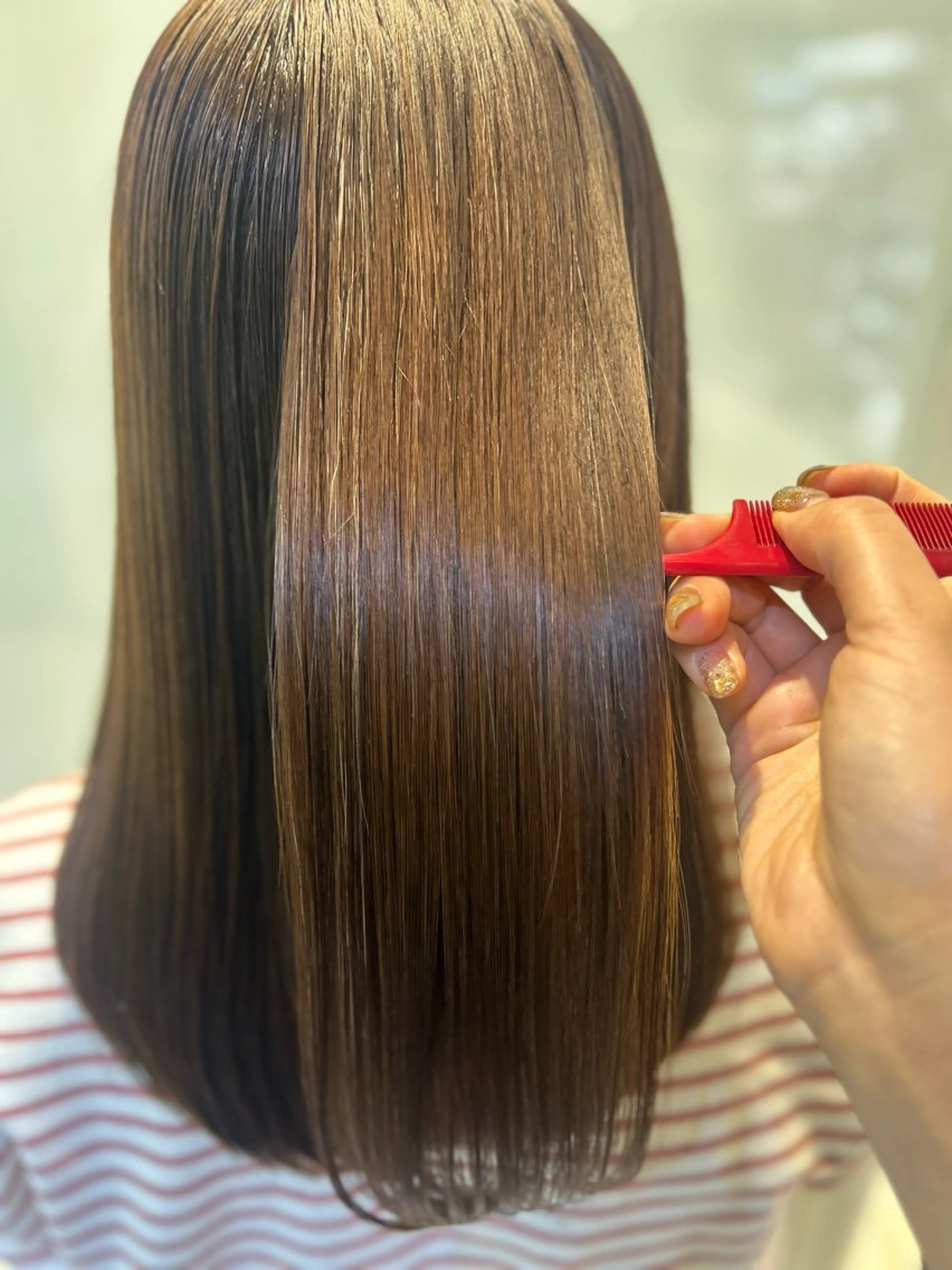 セミロング パーマ カット 縮毛矯正 トリートメント 髪質改善/縮毛矯正 ササキナツミのヘアスタイル