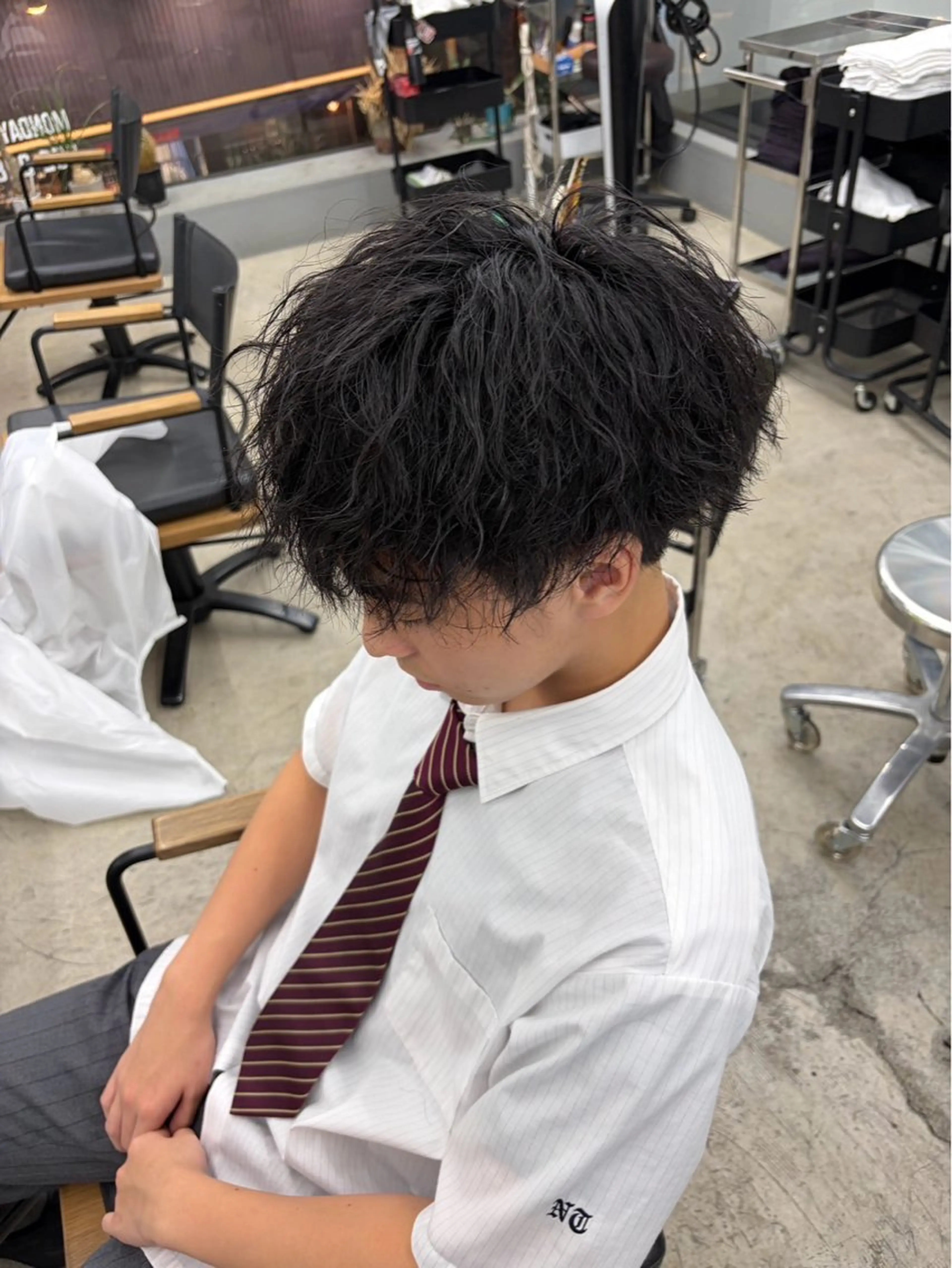 ショート パーマ メンズ カット パーマ メンズ専門サロン wokeのヘアスタイル