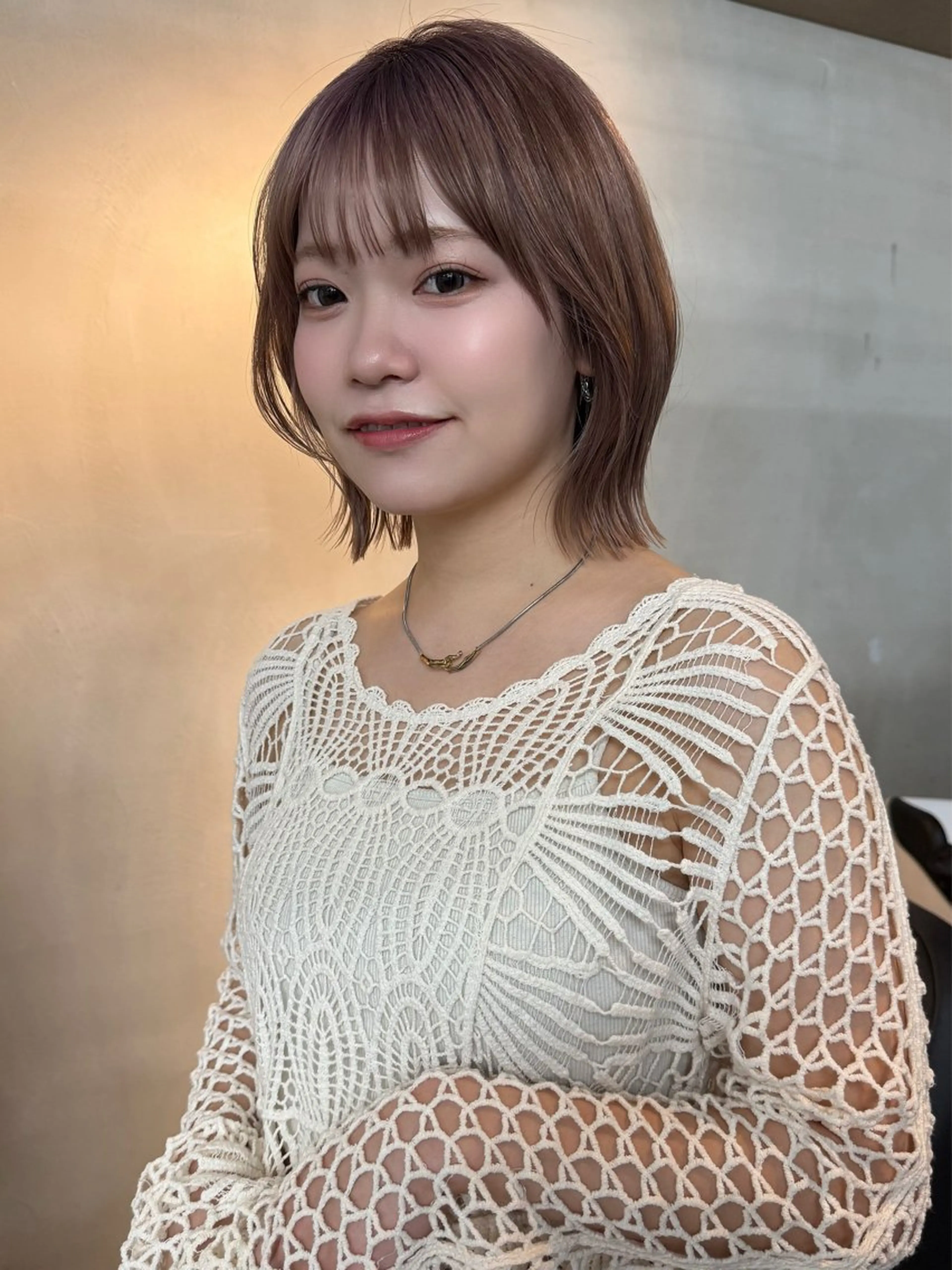 ミディアム ボブレイヤー ボブ くびれヘア レイヤーカット 小顔カット カット ヘアカラー 髪質改善/美髪矯正/ 小顔ボブNANAのヘアスタイル