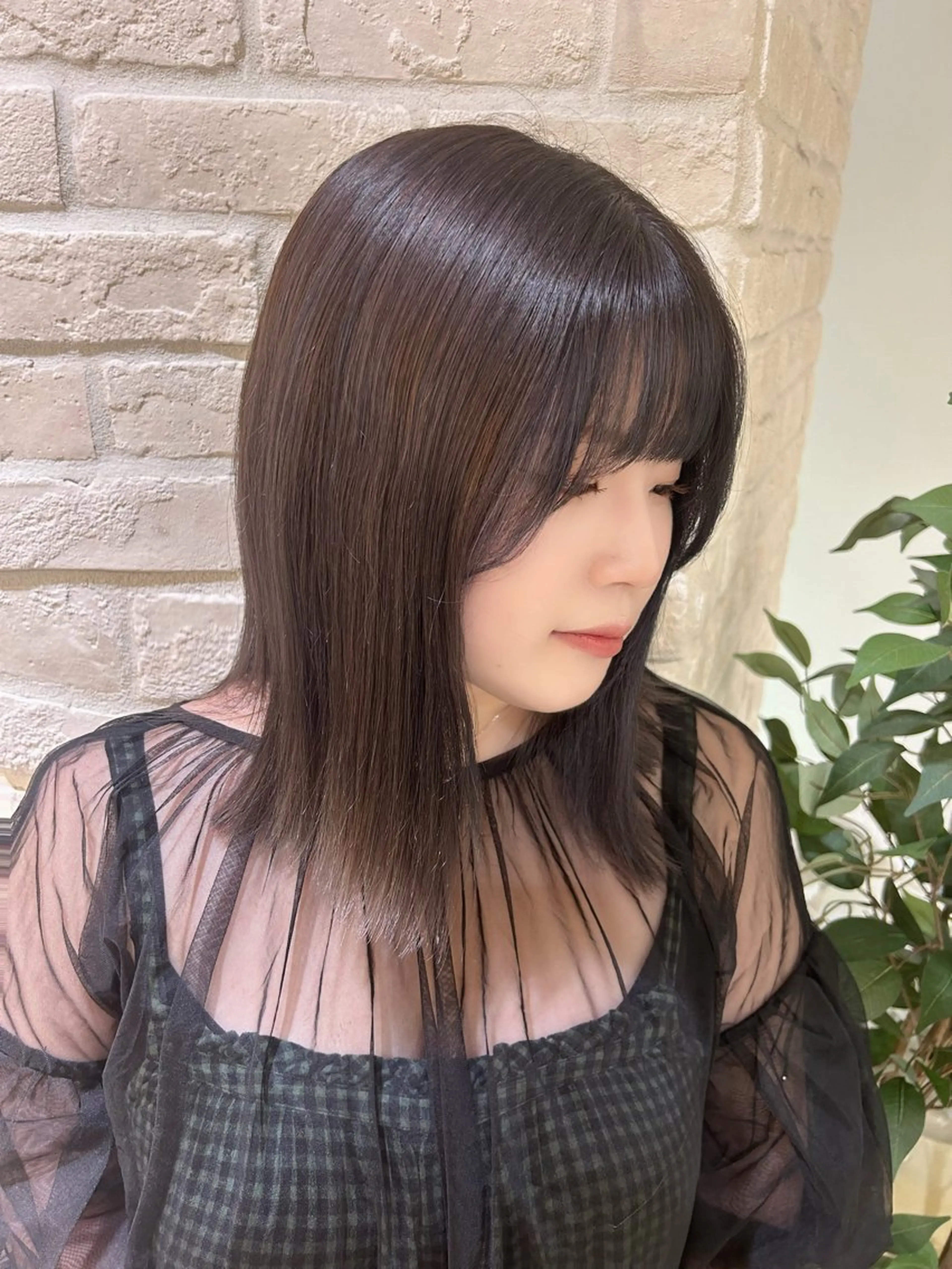 セミロング カラー 透明感カラー ヘアカラー トリートメント momoha 『モテヘア🍓』のヘアスタイル