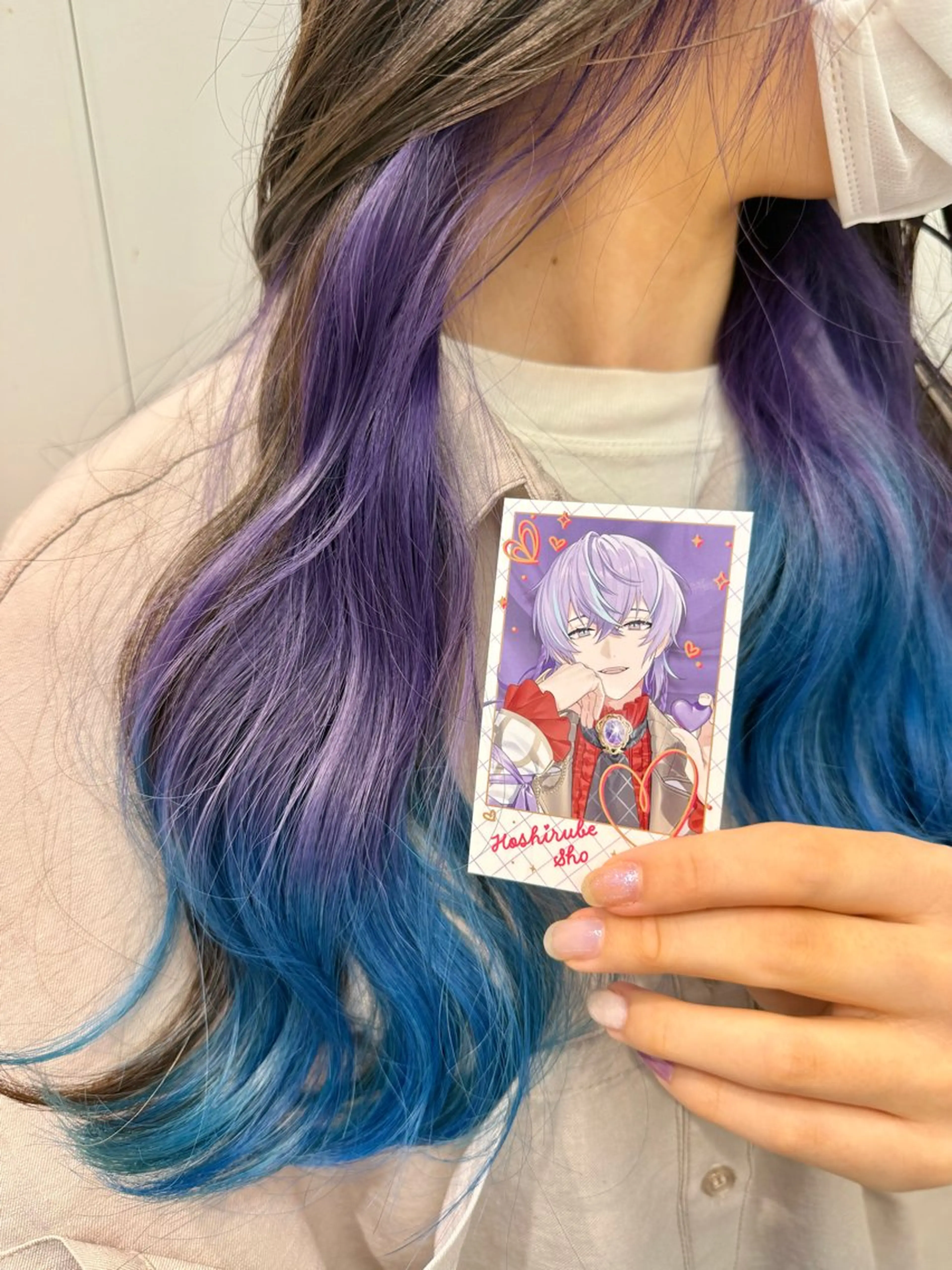 セミロング カラー ブリーチ ケアブリーチ ダブルカラー インナーカラー ラベンダーカラー ヘアカラー インナーカラー/推し ウルフ/アニメカラーのヘアスタイル