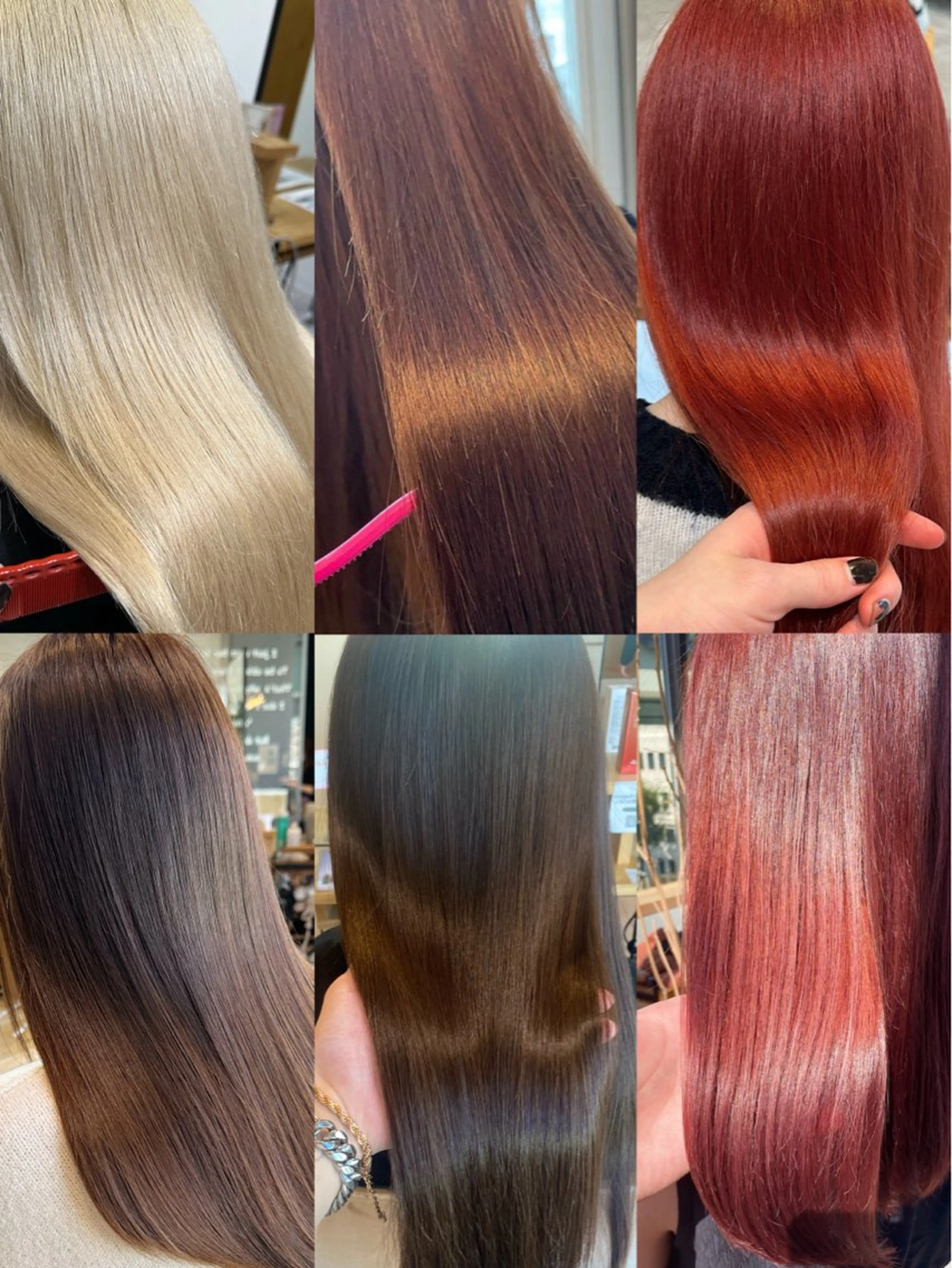 セミロング カラー 髪質改善 縮毛矯正 トリートメント 大阪ウルフカット ハッシュカットのヘアスタイル