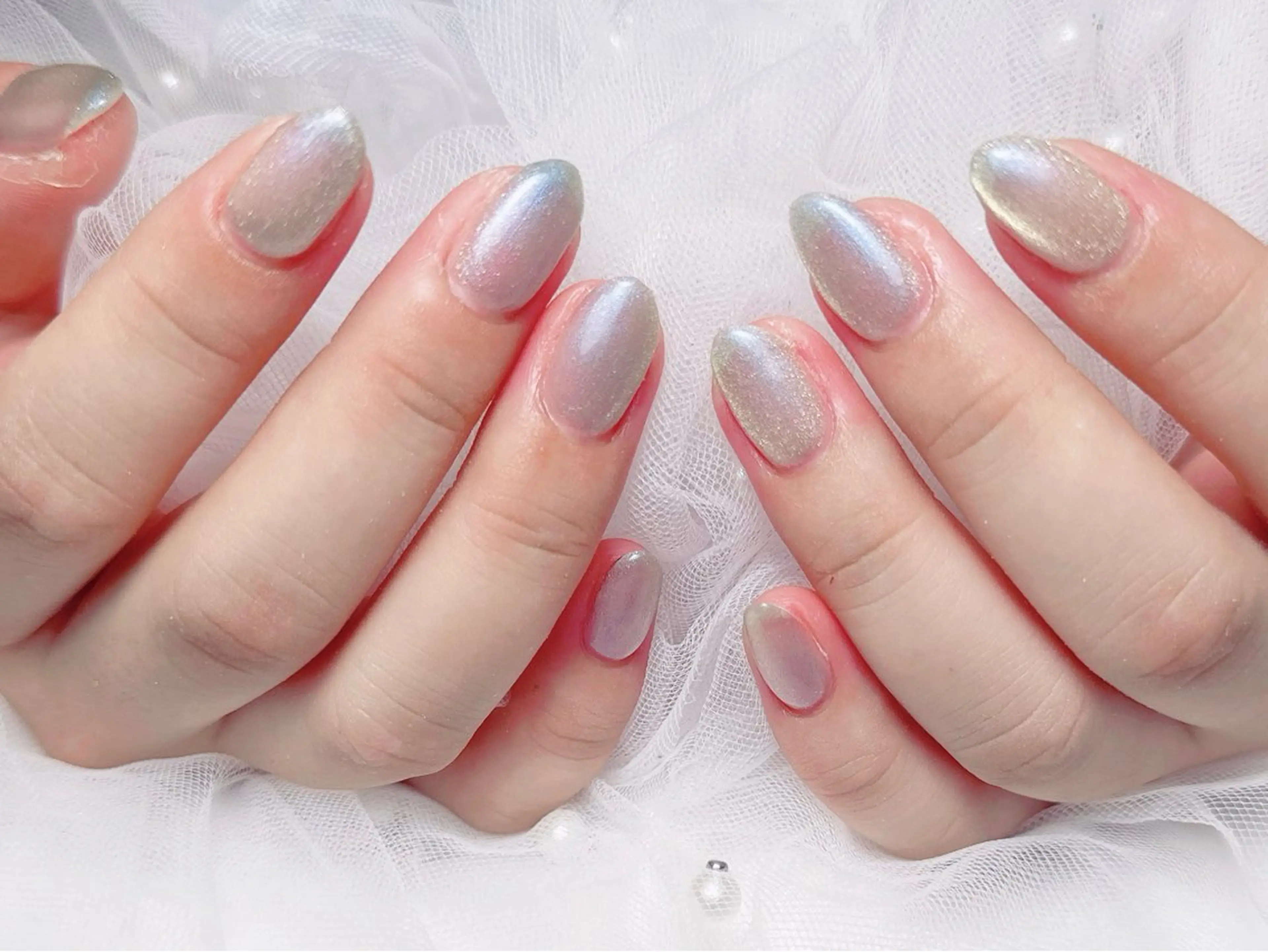 ネイル フレンチネイル ジェルネイル ハート 韓国ネイル マグネットネイル ハンドネイル ネイルサロン lotusのネイルデザイン