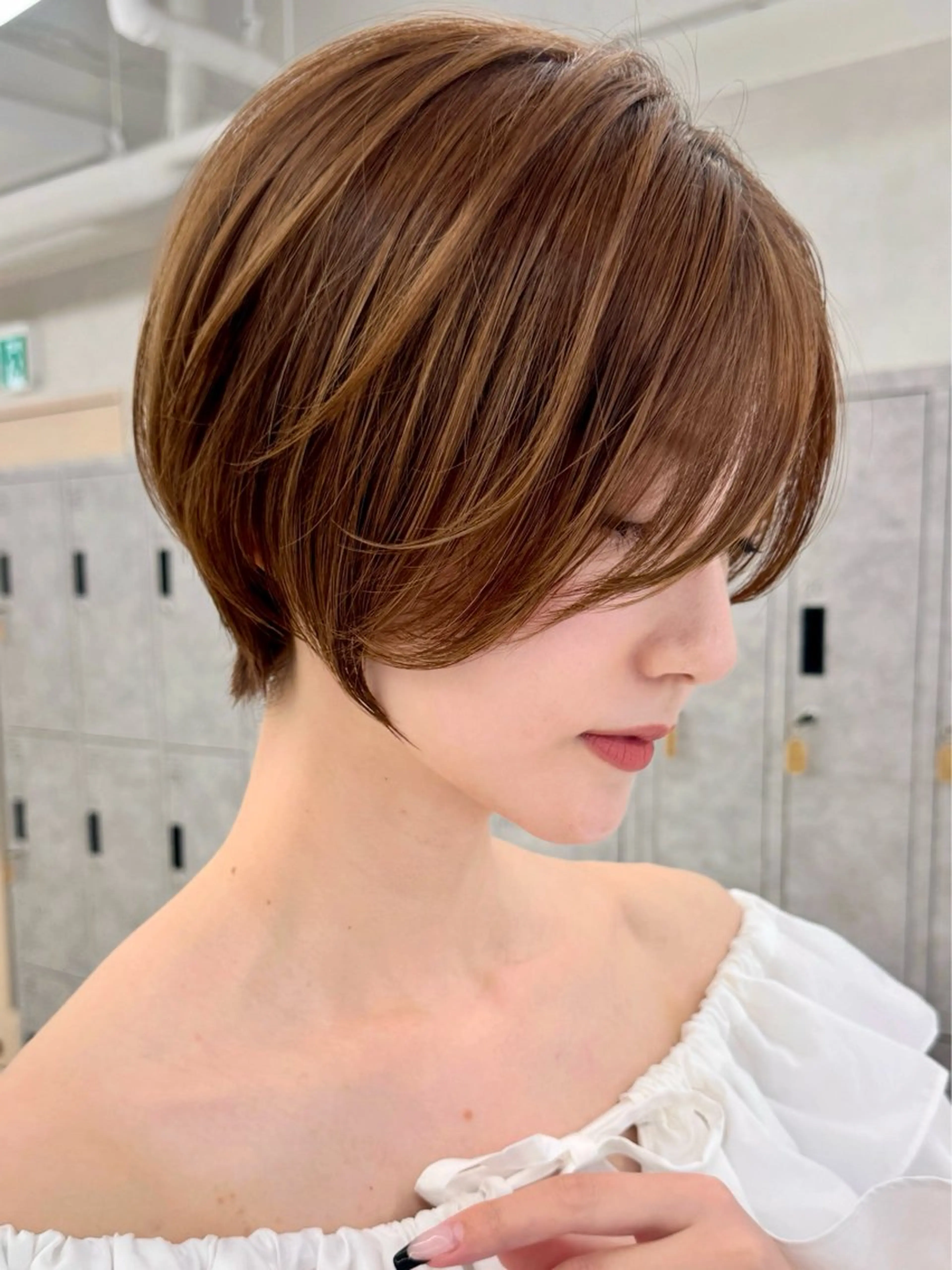 ショート ショートボブ 丸みショート ボブ ショートヘア レイヤー/韓国/ 顔周り/しんやのヘアスタイル