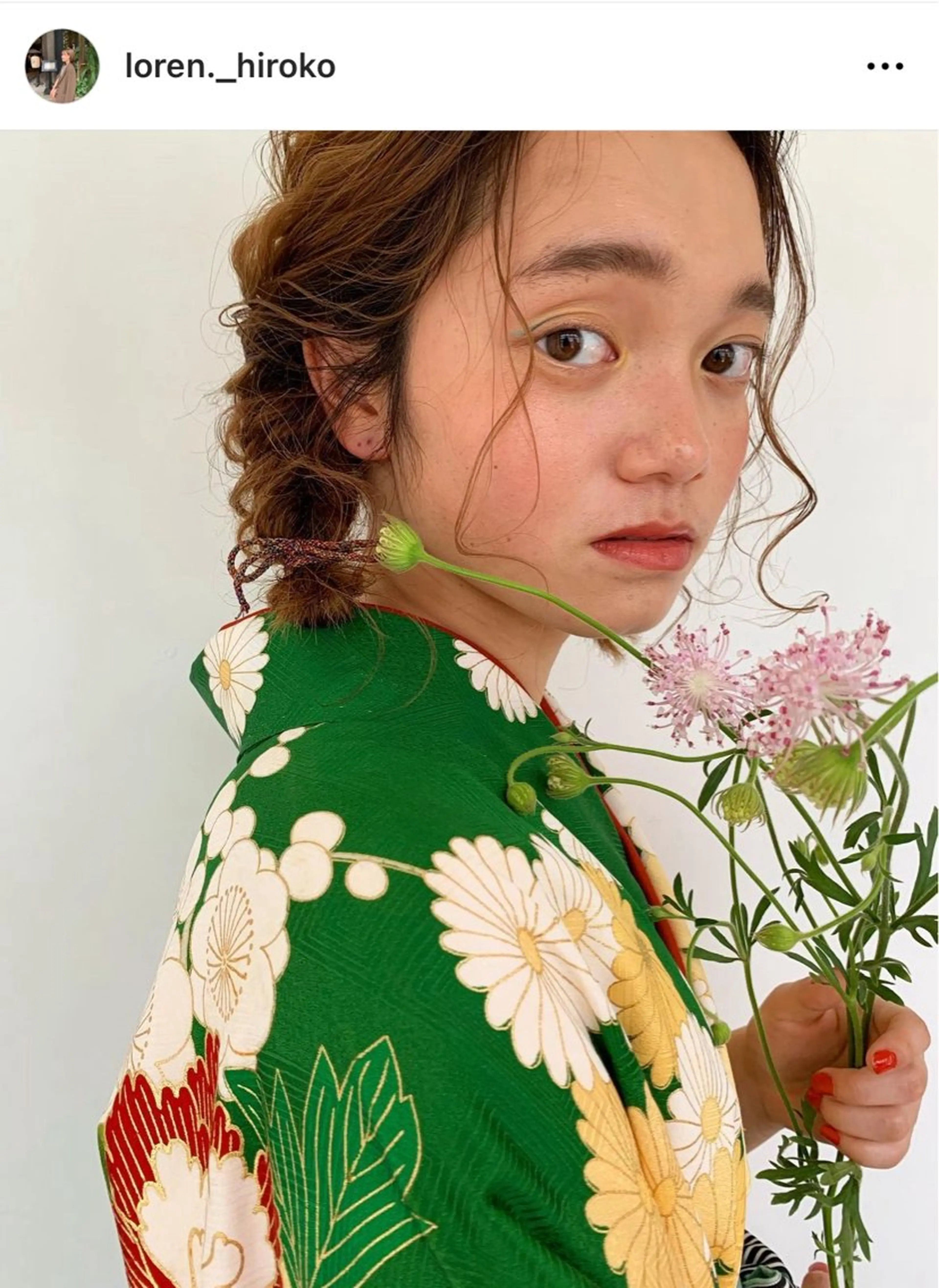 ミディアム 浴衣 LOREN＋透明感 オリーブhirokoのヘアスタイル