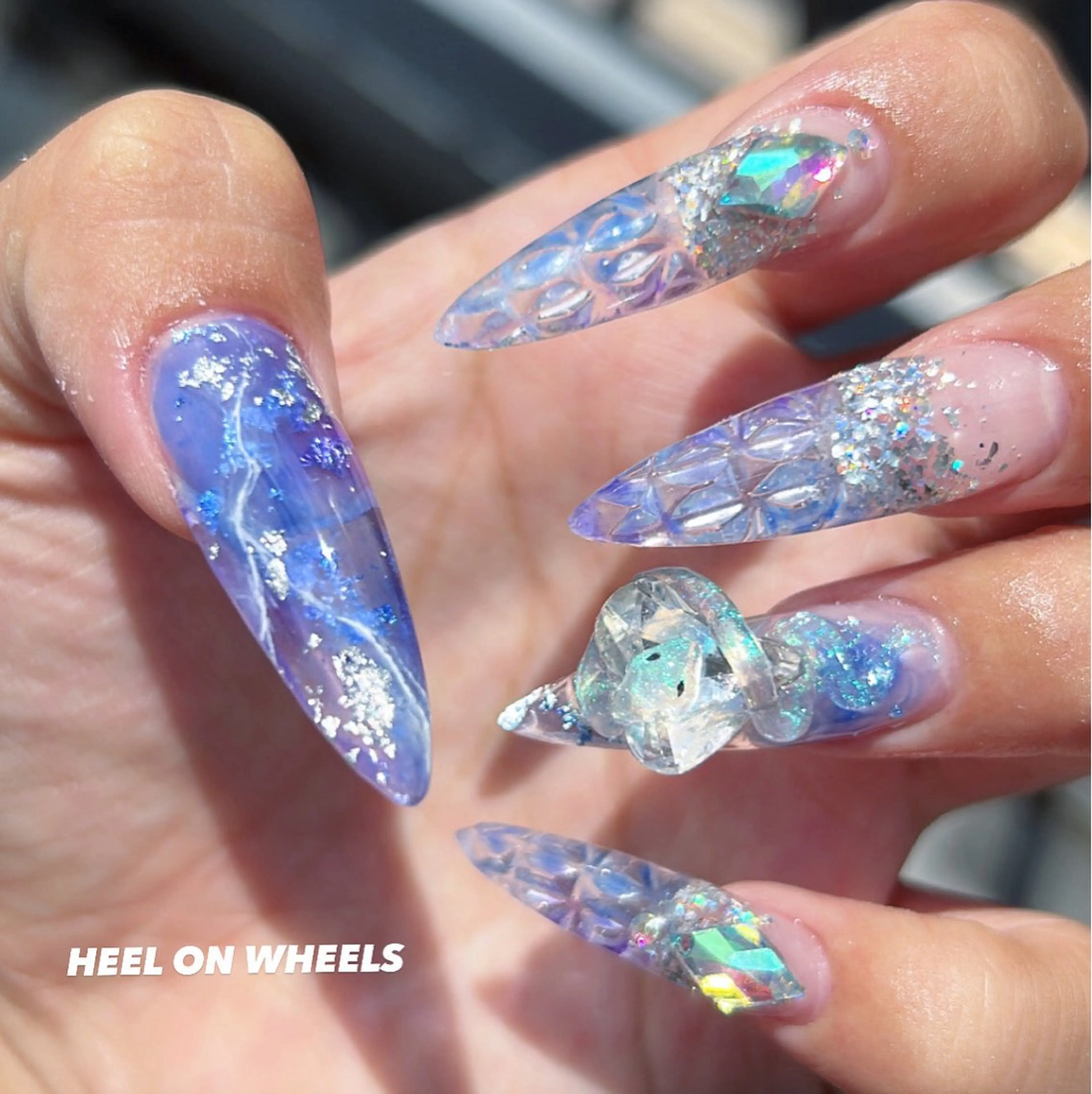 ネイル ロングネイル 夏ネイル ネイルチップ ハンドネイル ⛓Miyu ⛓のネイルデザイン