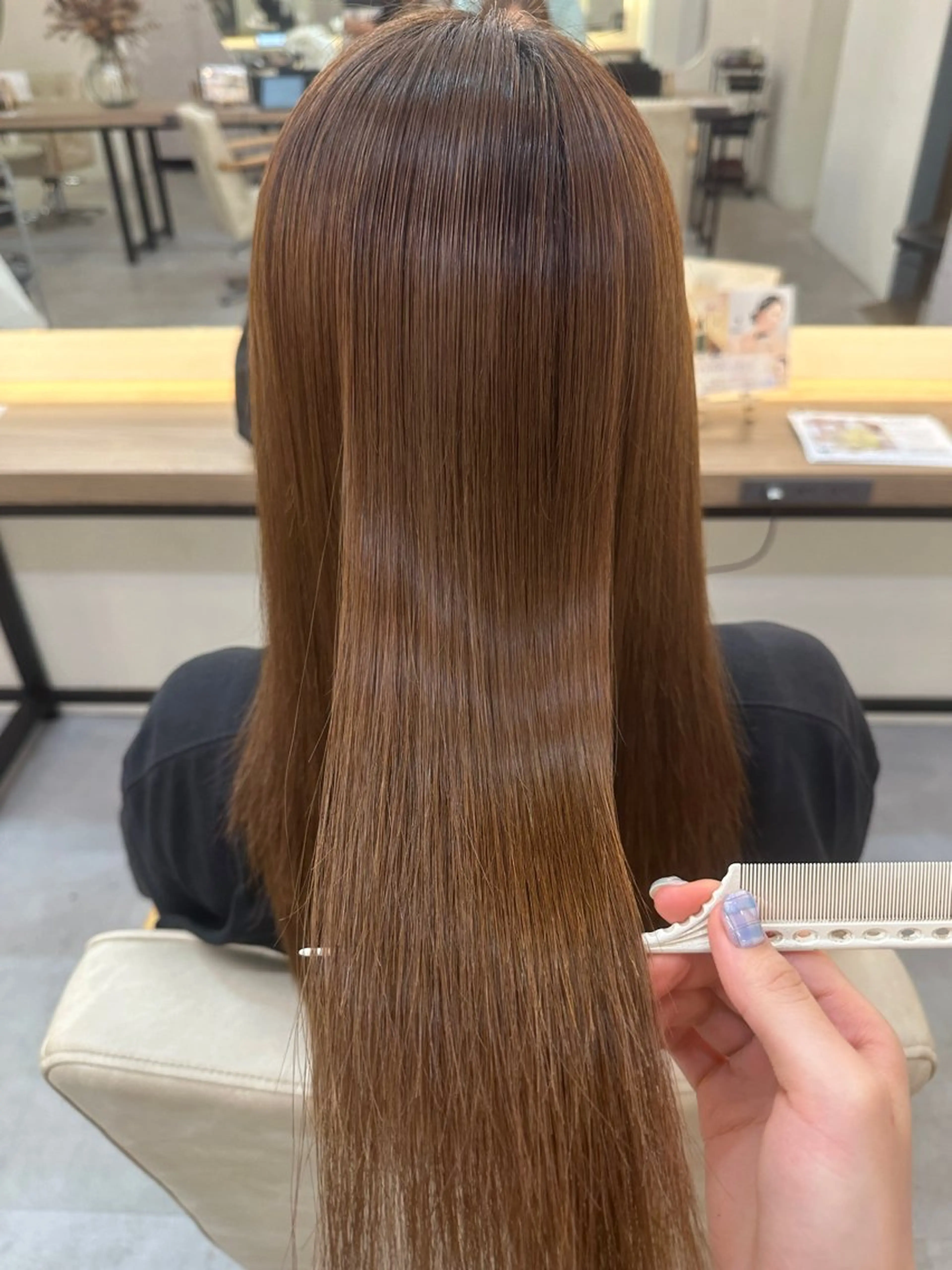 ロング 縮毛矯正 縮毛矯正 暗髪/艶カラー /yaekaのヘアスタイル