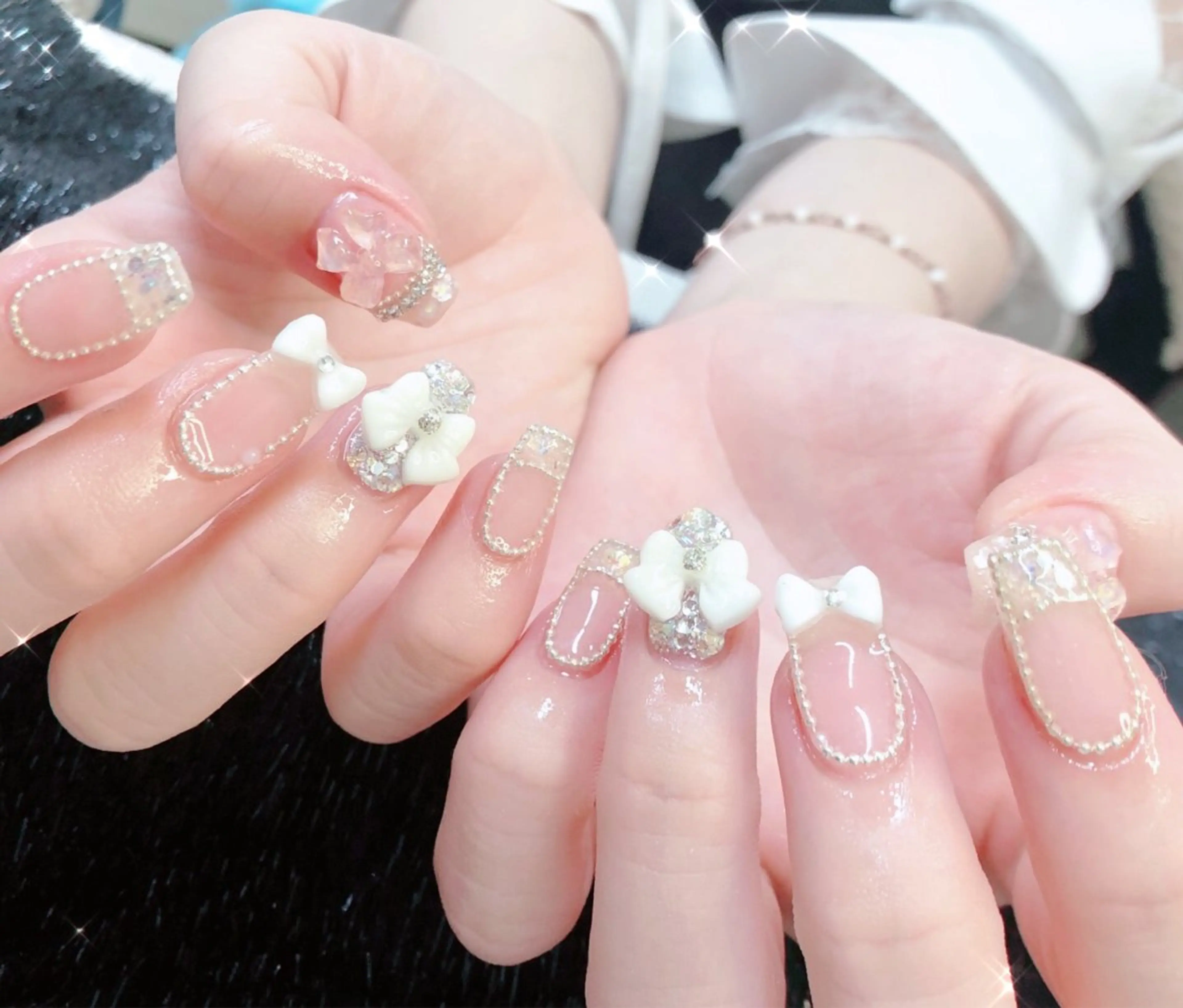 ネイル オーロラネイル フットネイル ジェルネイル ハート 韓国ネイル 大門浜松町 ネイルのネイルデザイン