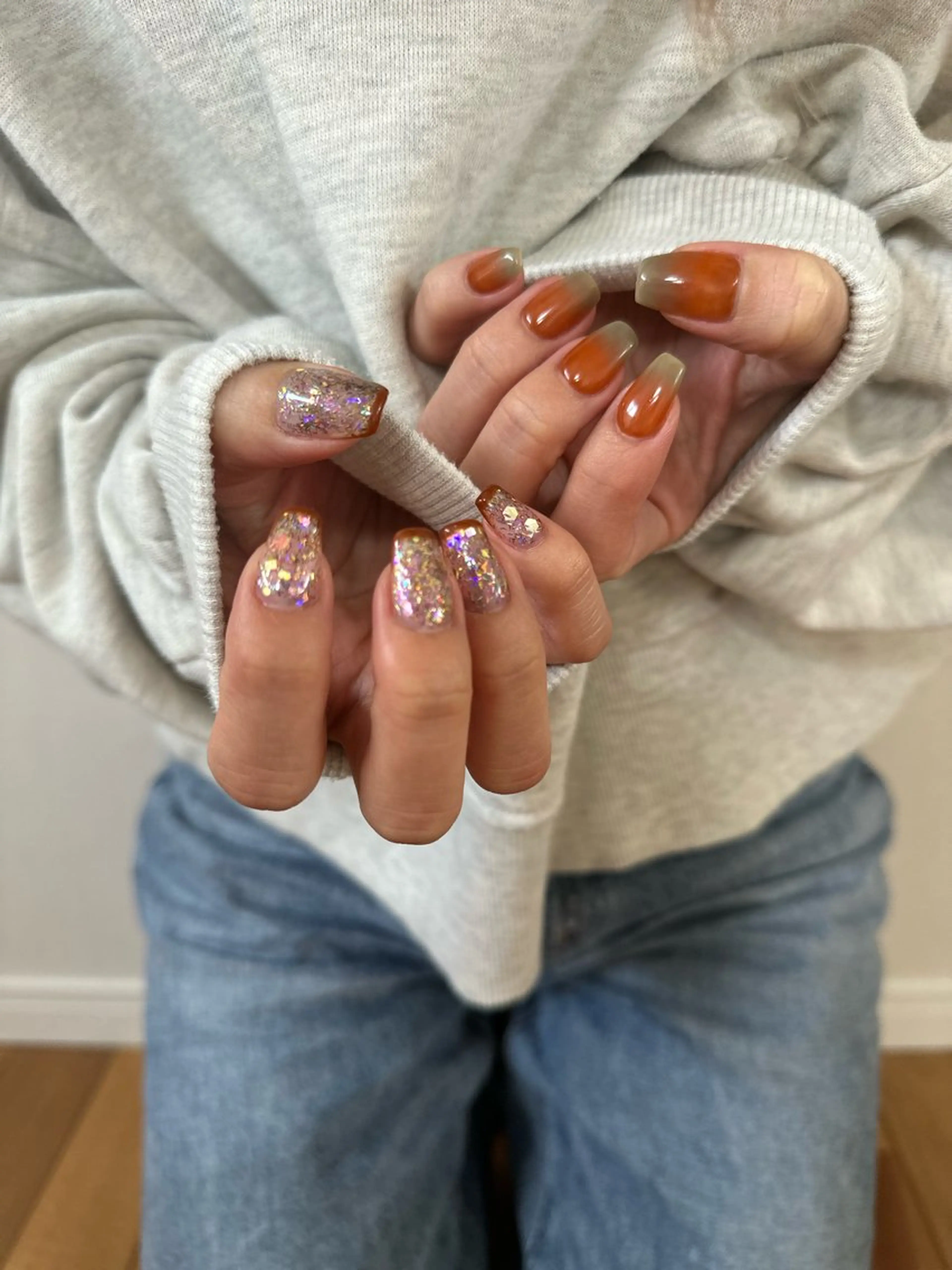 ネイル オレンジ 春ネイル nailroom Anmie.のネイルデザイン