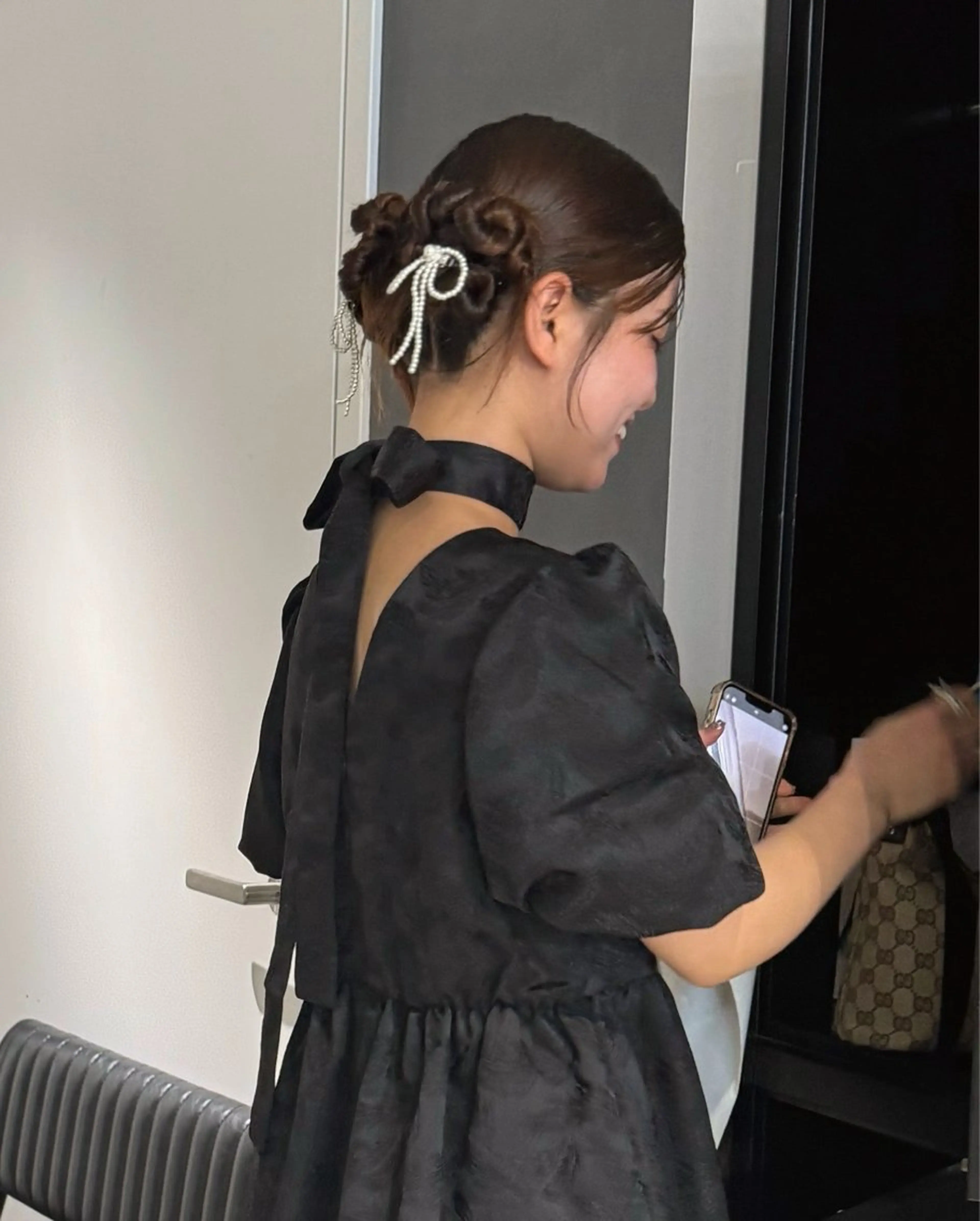 ヘアアレンジ ヘアセット レイヤー/ハイトーン ヒガシサヨのヘアスタイル