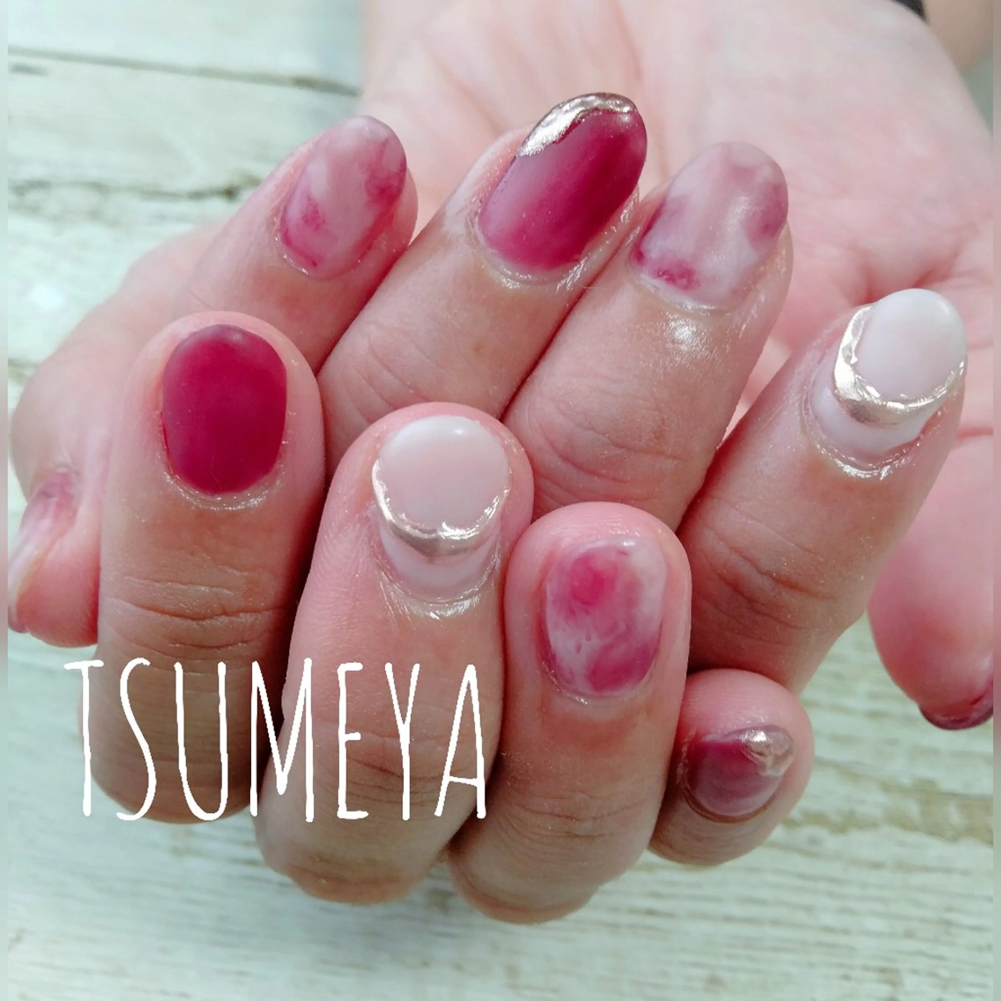 ネイル ボルドー マットネイル ハンドネイル _TSUMEYA _のネイルデザイン